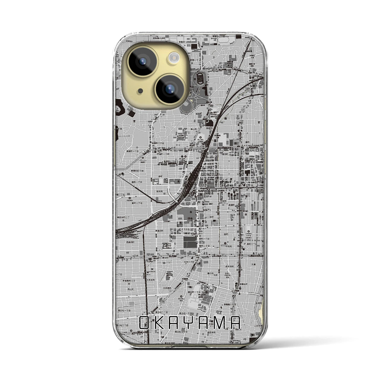 【岡山2(岡山県)】地図柄iPhoneケース(クリアタイプ)