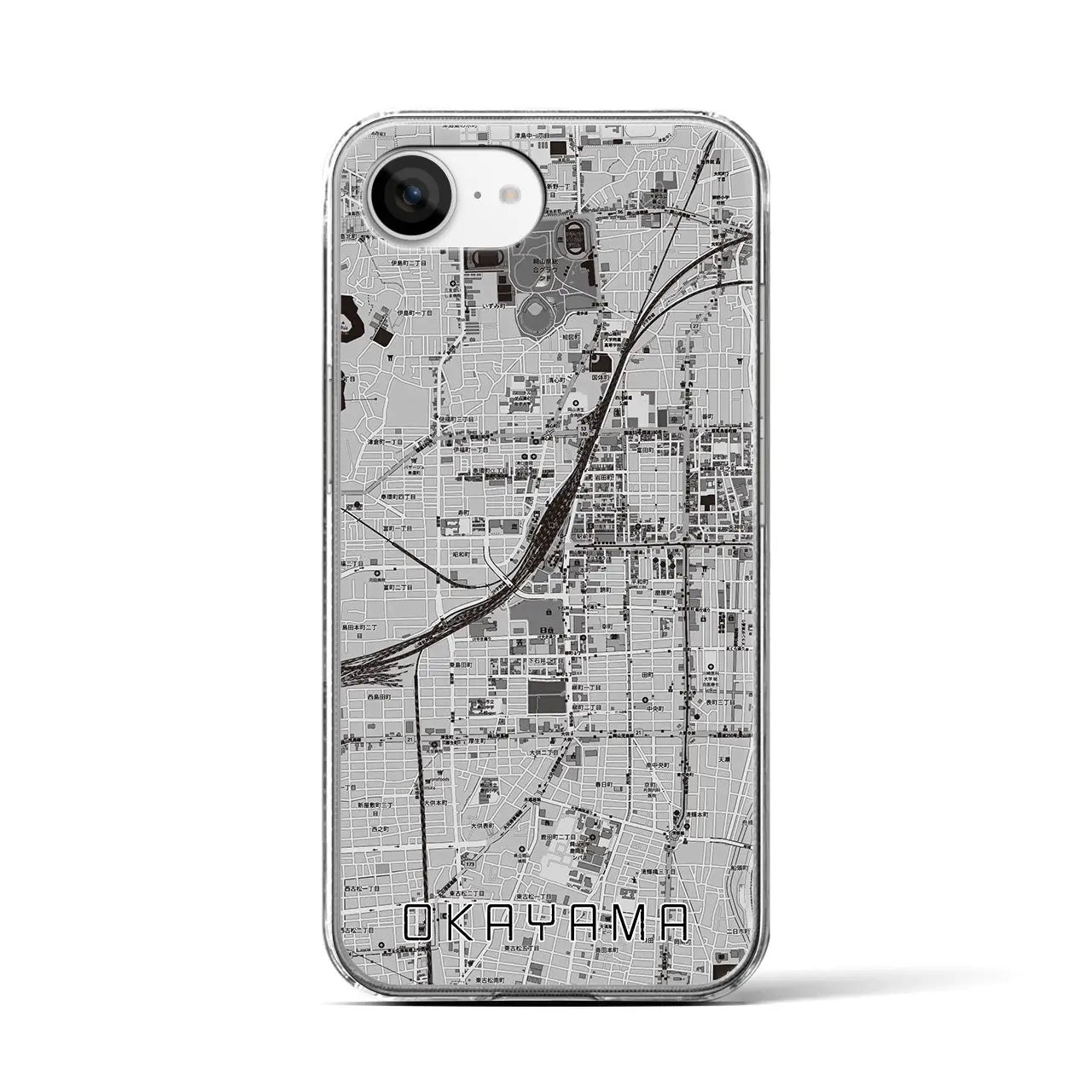 【岡山2(岡山県)】地図柄iPhoneケース(クリアタイプ)
