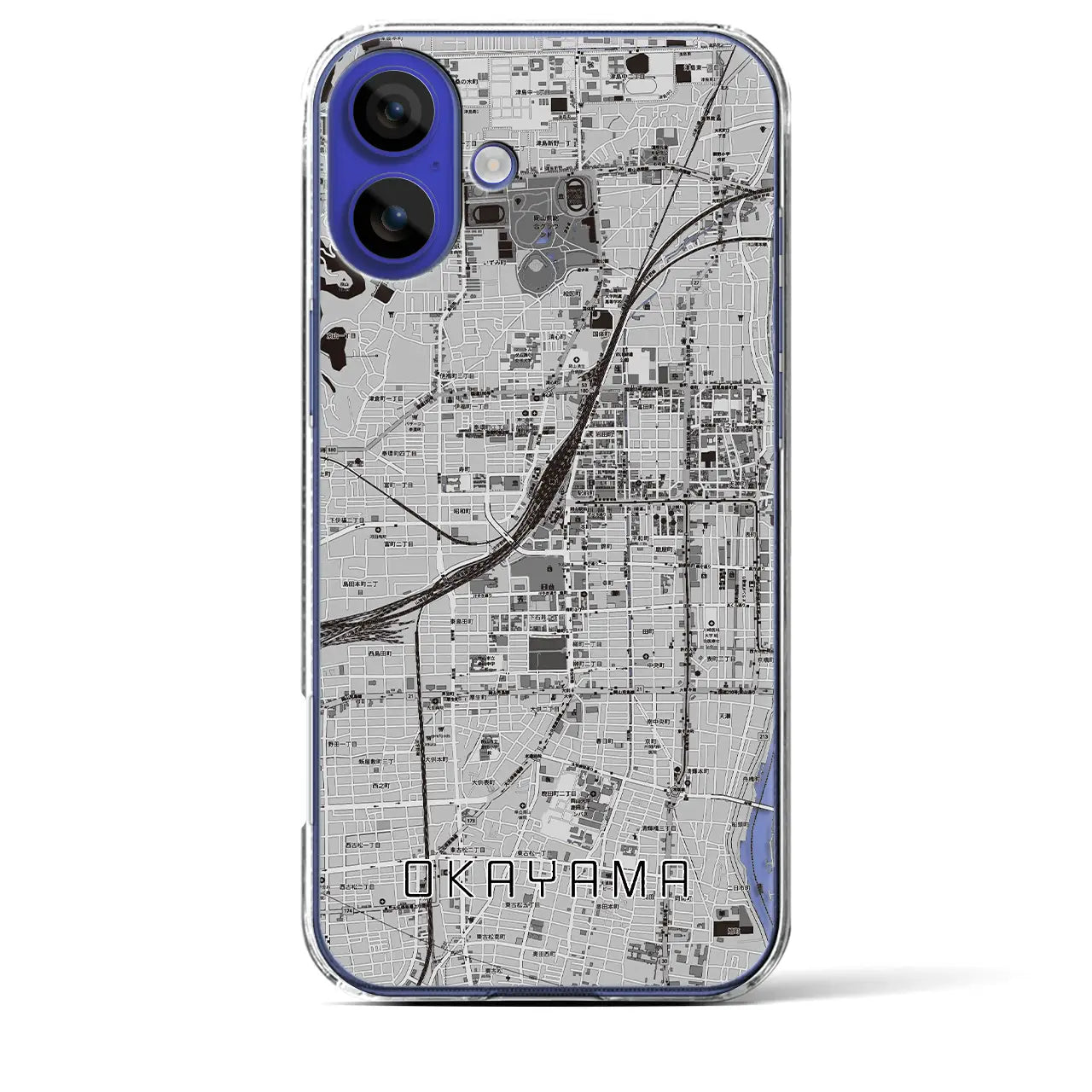 【岡山2(岡山県)】地図柄iPhoneケース(クリアタイプ)