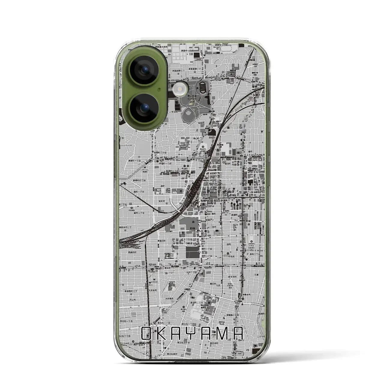 【岡山2(岡山県)】地図柄iPhoneケース(クリアタイプ)