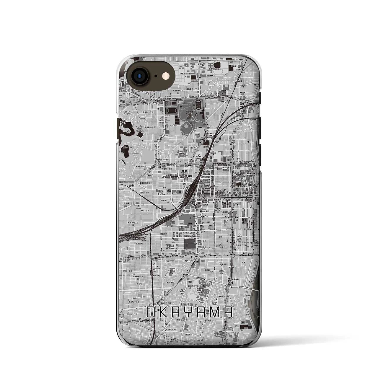【岡山2(岡山県)】地図柄iPhoneケース(クリアタイプ)