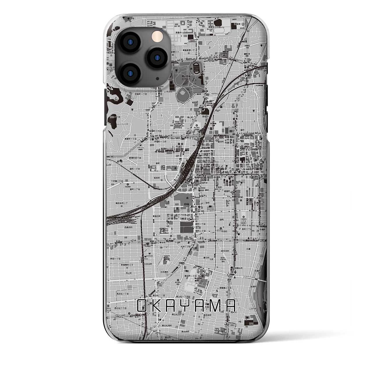 【岡山2(岡山県)】地図柄iPhoneケース(クリアタイプ)