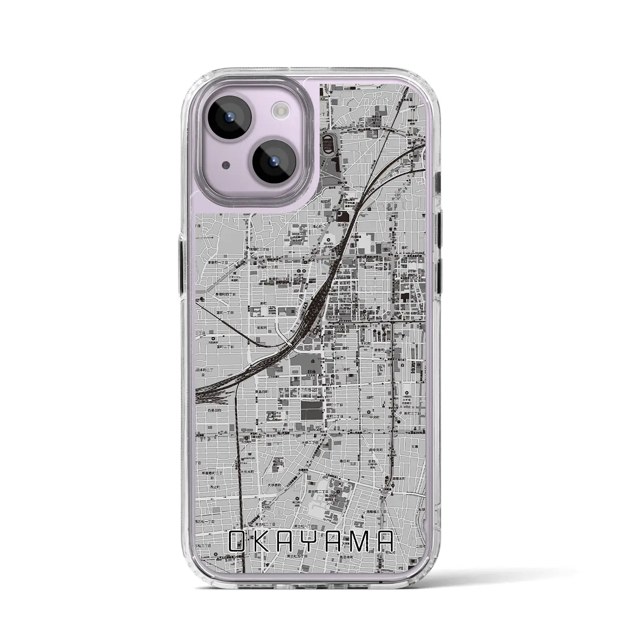 【岡山2(岡山県)】地図柄iPhoneケース(MagSafeタイプ)