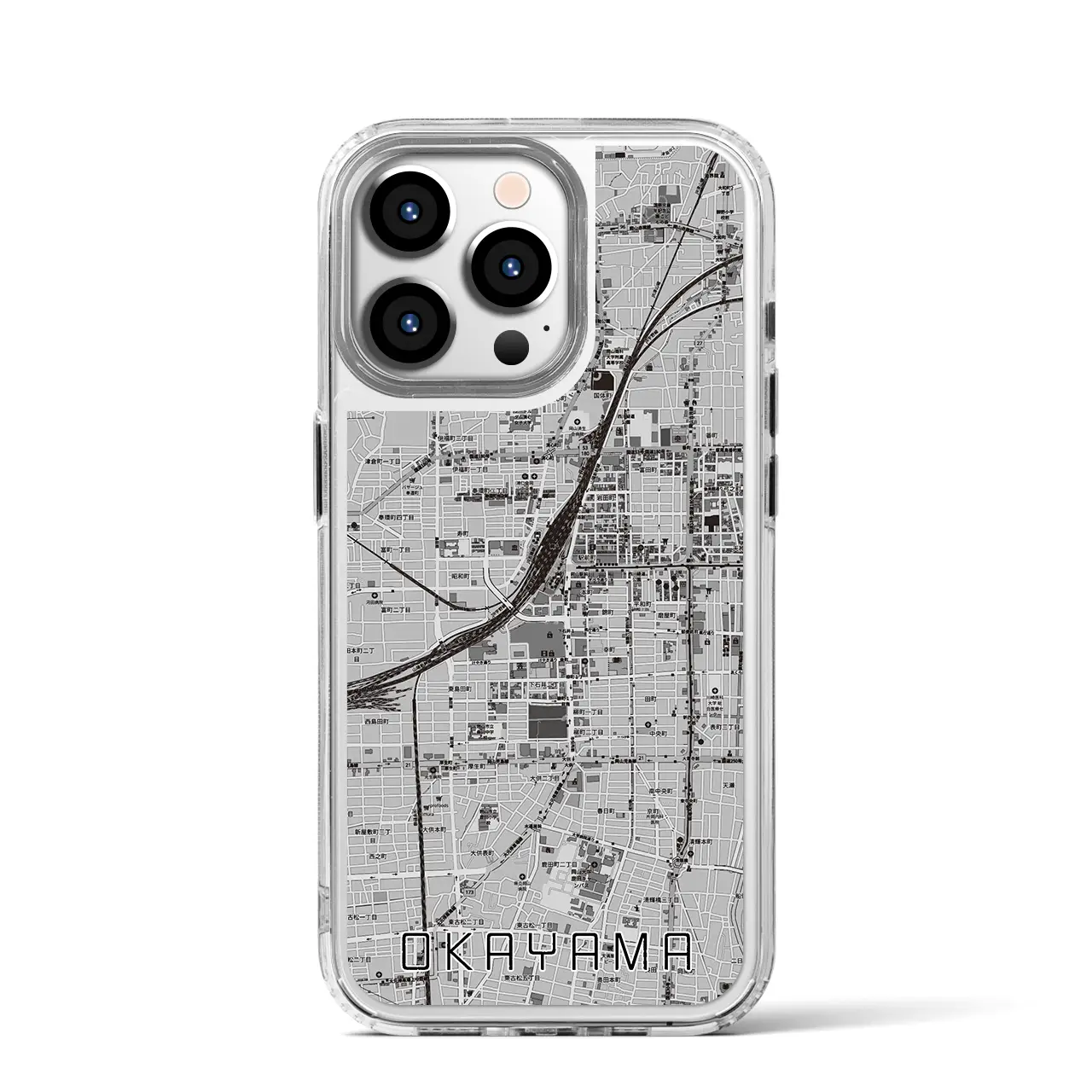 【岡山2(岡山県)】地図柄iPhoneケース(MagSafeタイプ)