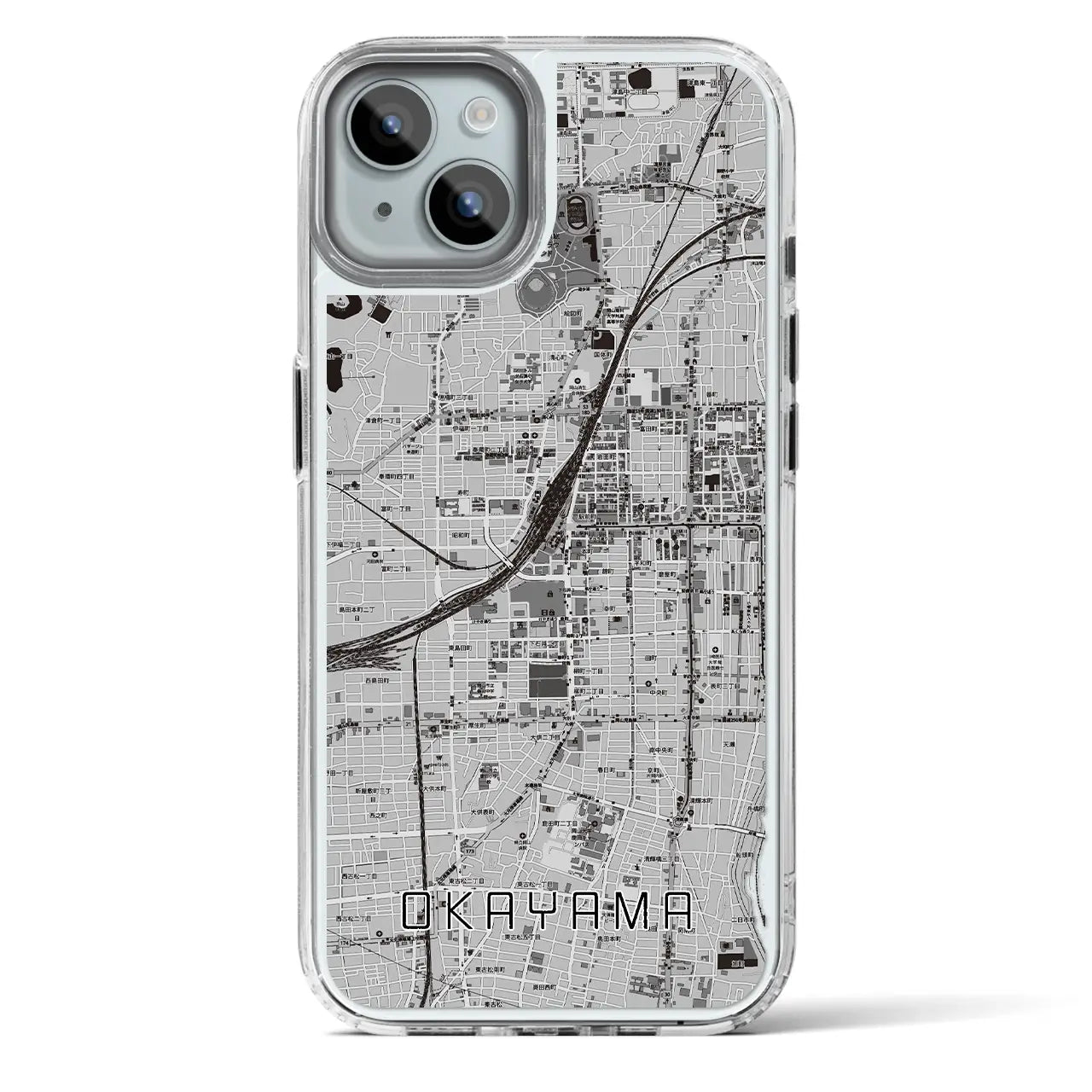 【岡山2(岡山県)】地図柄iPhoneケース(MagSafeタイプ)