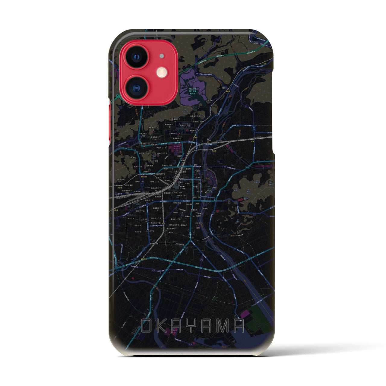 【岡山(岡山県)】地図柄iPhoneケース(バックカバータイプ)