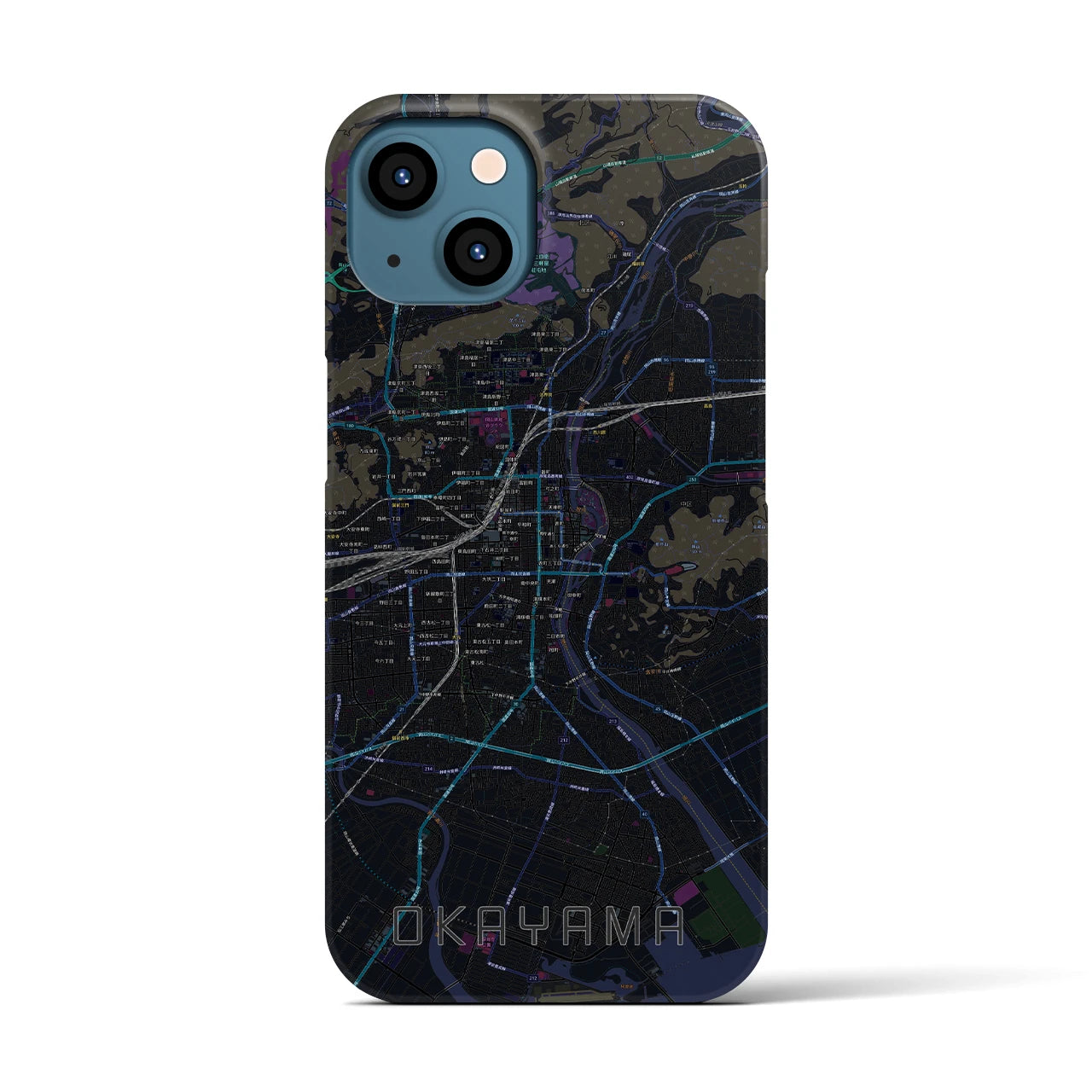 【岡山(岡山県)】地図柄iPhoneケース(バックカバータイプ)