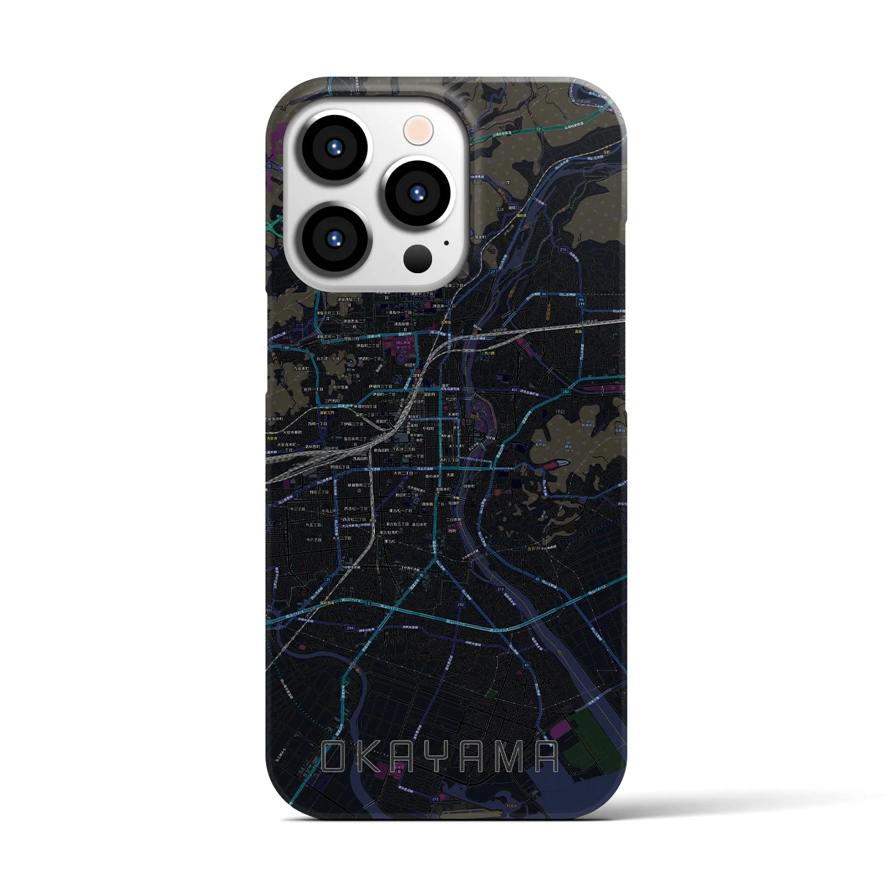 【岡山(岡山県)】地図柄iPhoneケース(バックカバータイプ)
