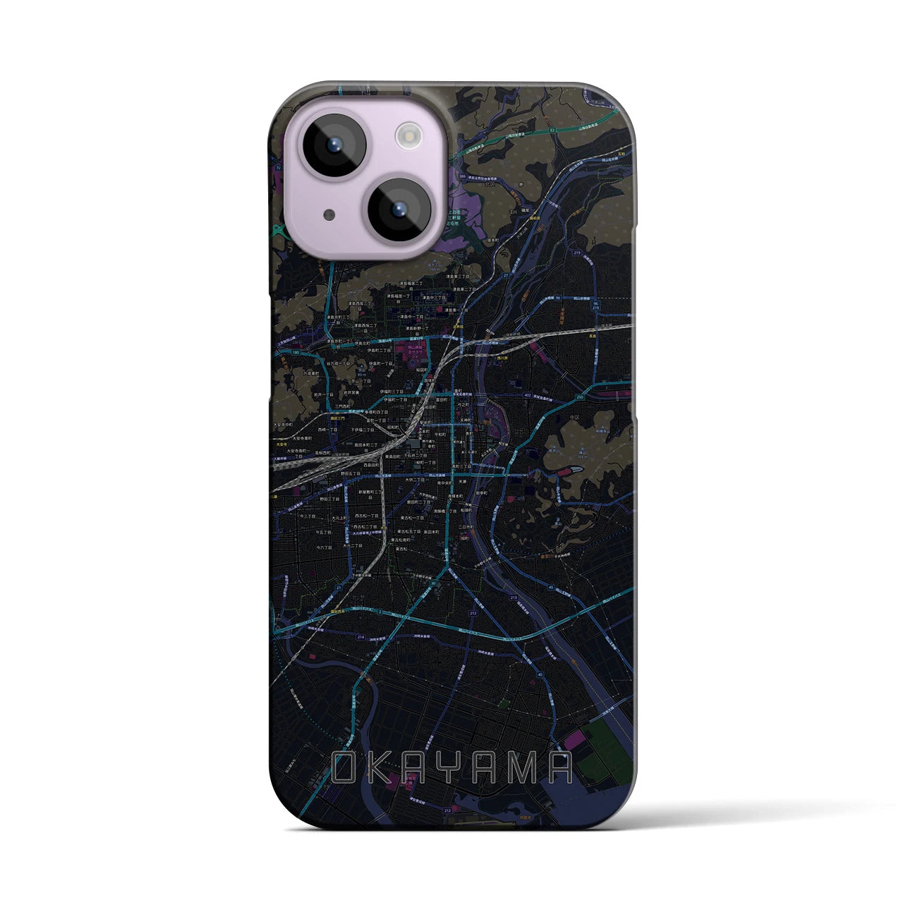 【岡山(岡山県)】地図柄iPhoneケース(バックカバータイプ)