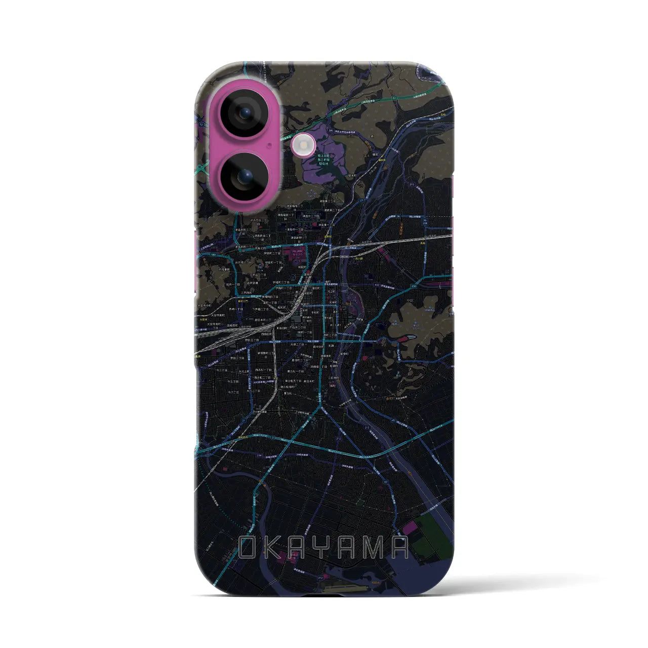 【岡山(岡山県)】地図柄iPhoneケース(バックカバータイプ)