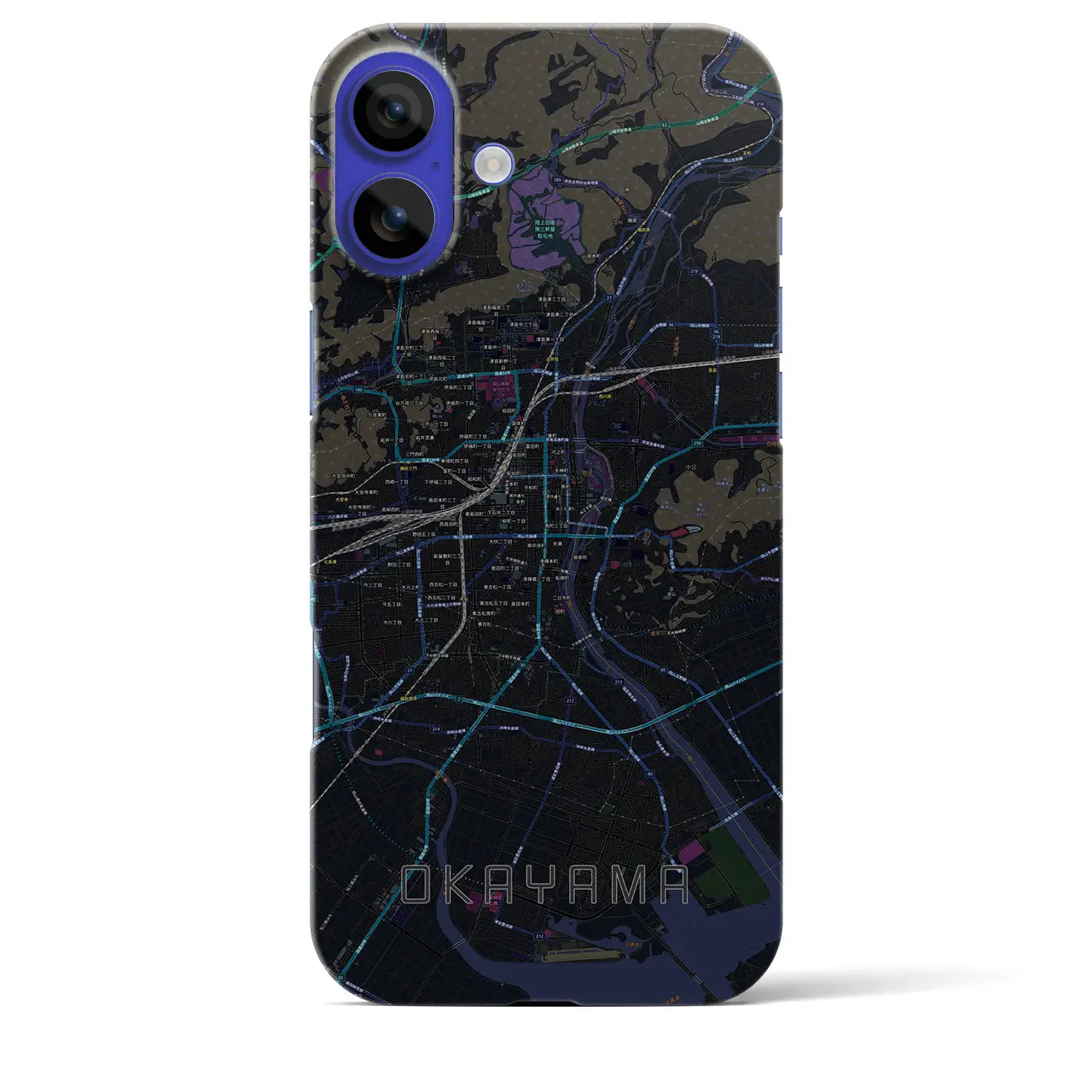 【岡山(岡山県)】地図柄iPhoneケース(バックカバータイプ)