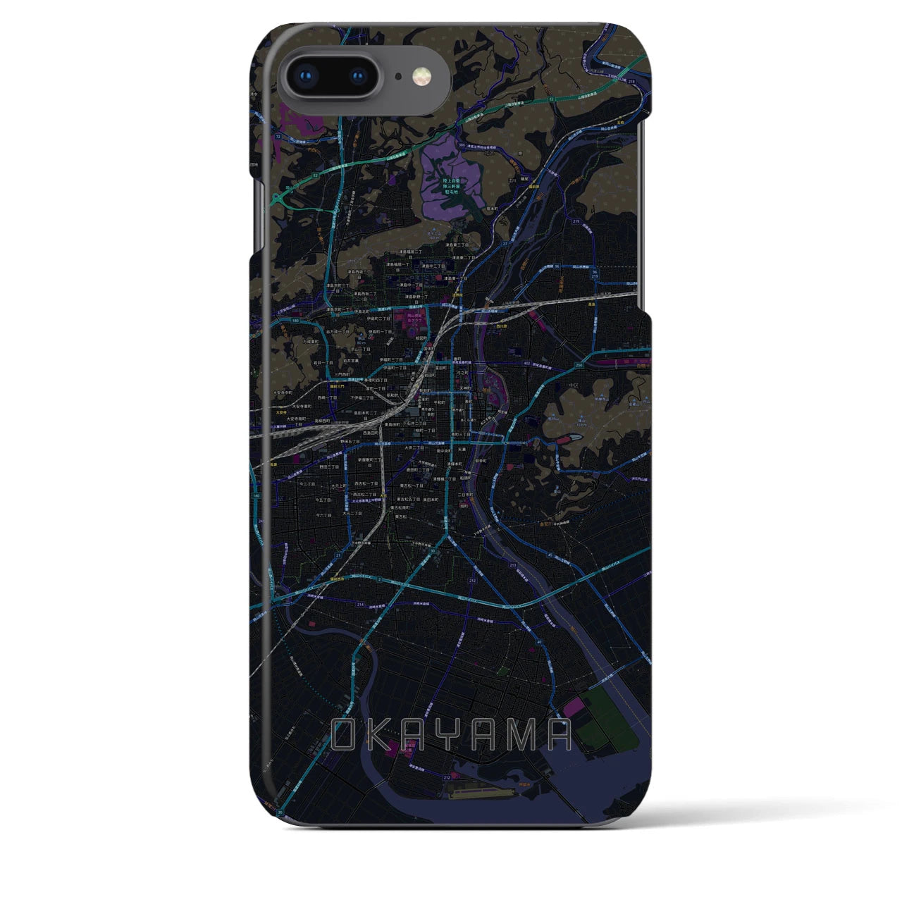 【岡山(岡山県)】地図柄iPhoneケース(バックカバータイプ)