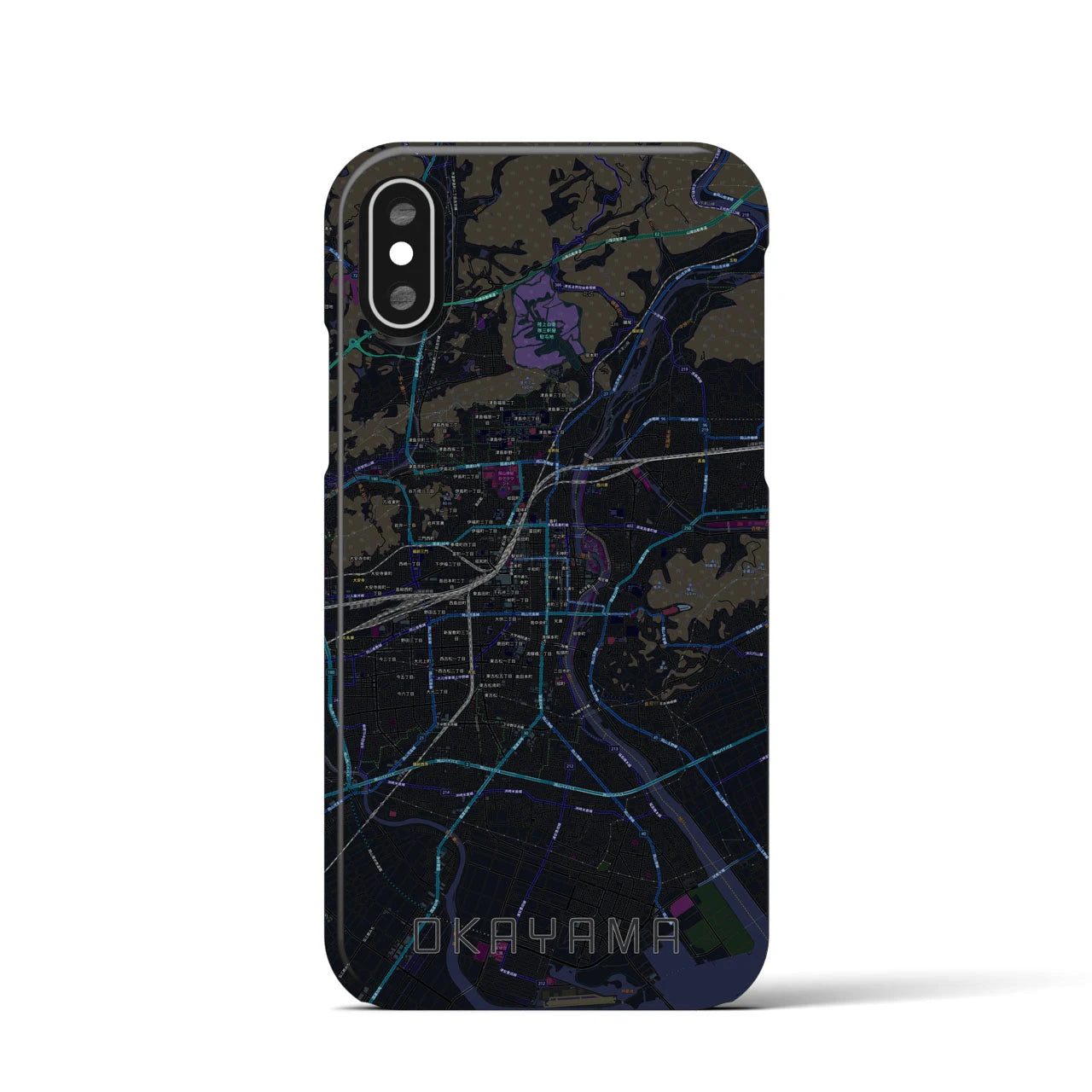 【岡山(岡山県)】地図柄iPhoneケース(バックカバータイプ)