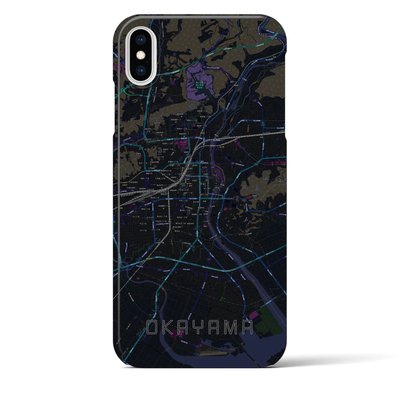 【岡山(岡山県)】地図柄iPhoneケース(バックカバータイプ)