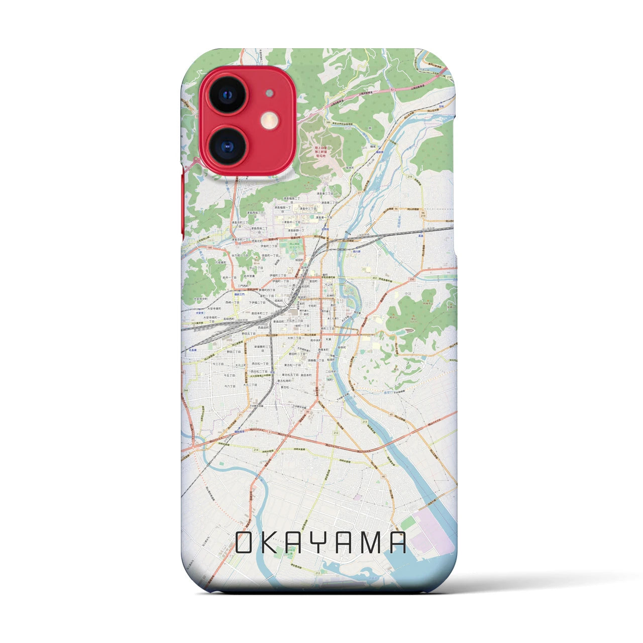 【岡山(岡山県)】地図柄iPhoneケース(バックカバータイプ)