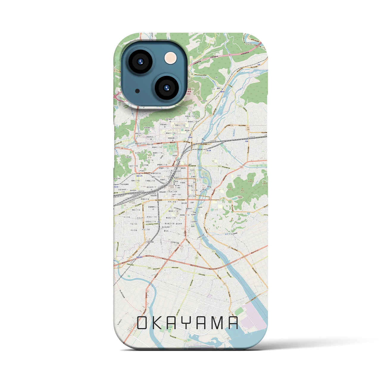 【岡山(岡山県)】地図柄iPhoneケース(バックカバータイプ)