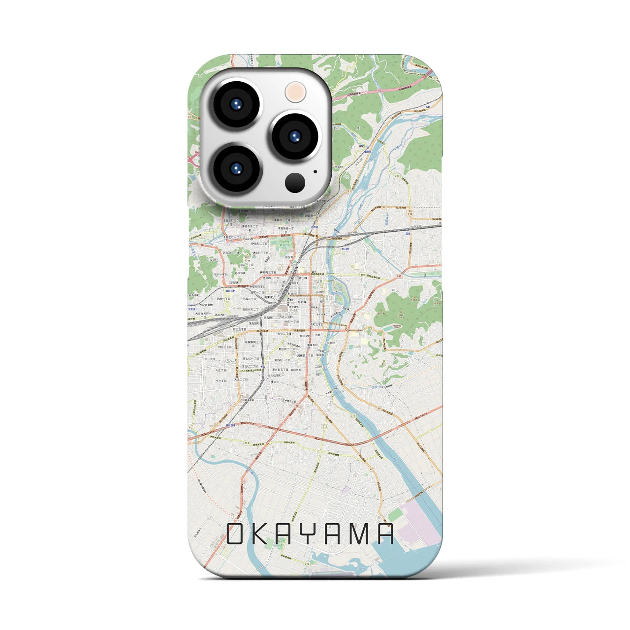 【岡山(岡山県)】地図柄iPhoneケース(バックカバータイプ)