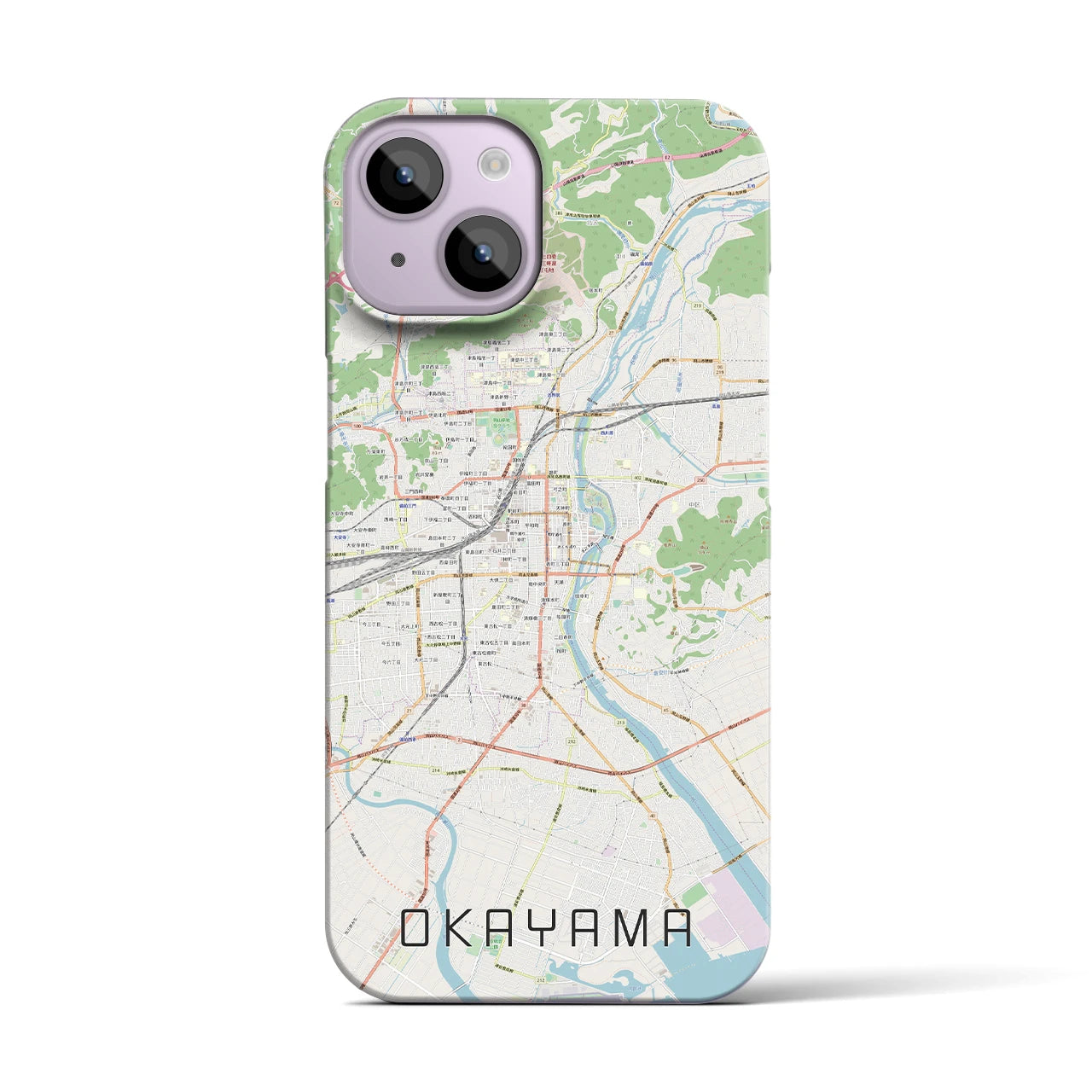 【岡山(岡山県)】地図柄iPhoneケース(バックカバータイプ)