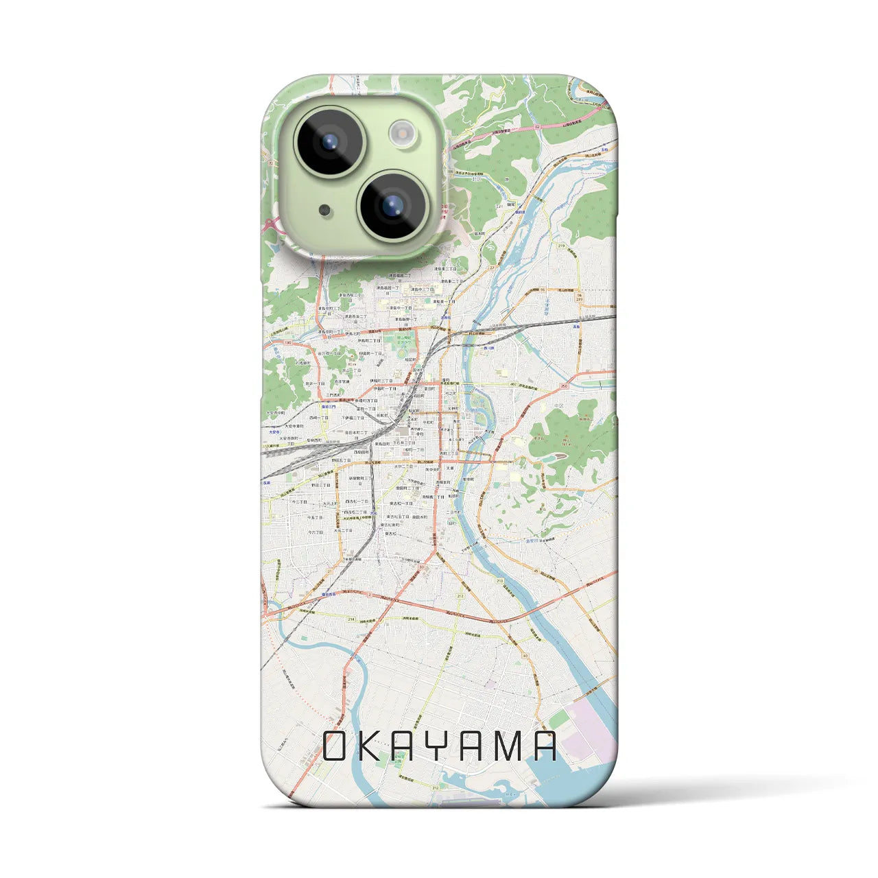 【岡山(岡山県)】地図柄iPhoneケース(バックカバータイプ)