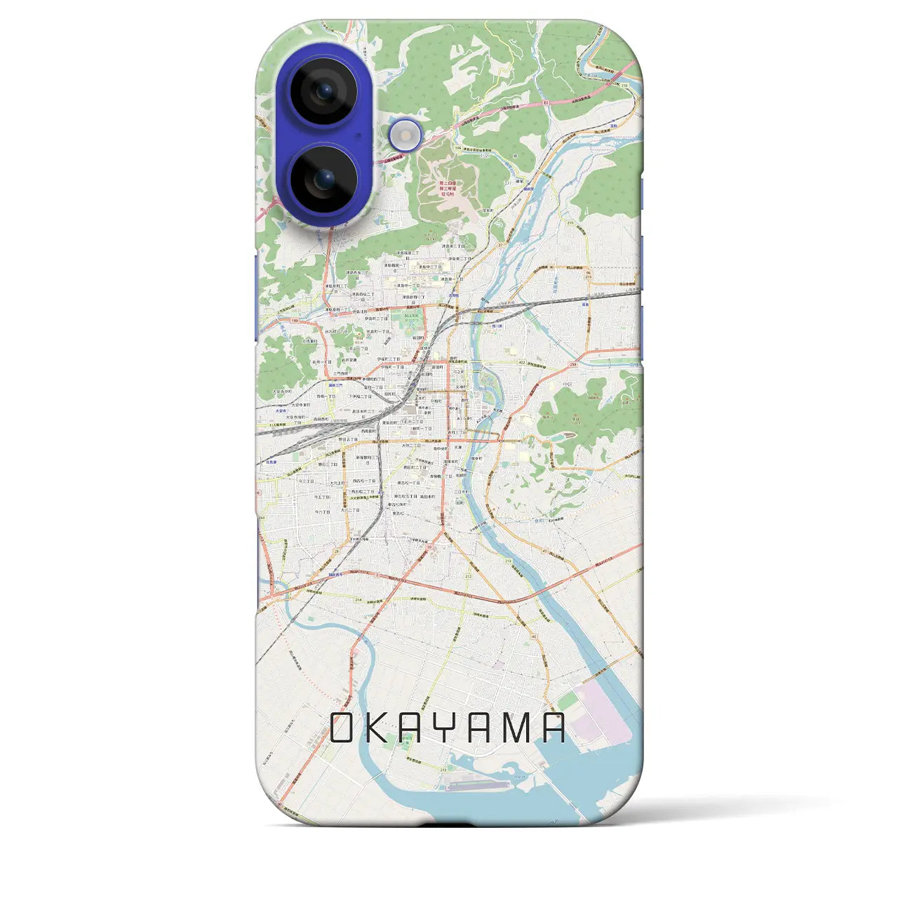 【岡山(岡山県)】地図柄iPhoneケース(バックカバータイプ)ナチュラル・iPhone 16 Pro Max 用