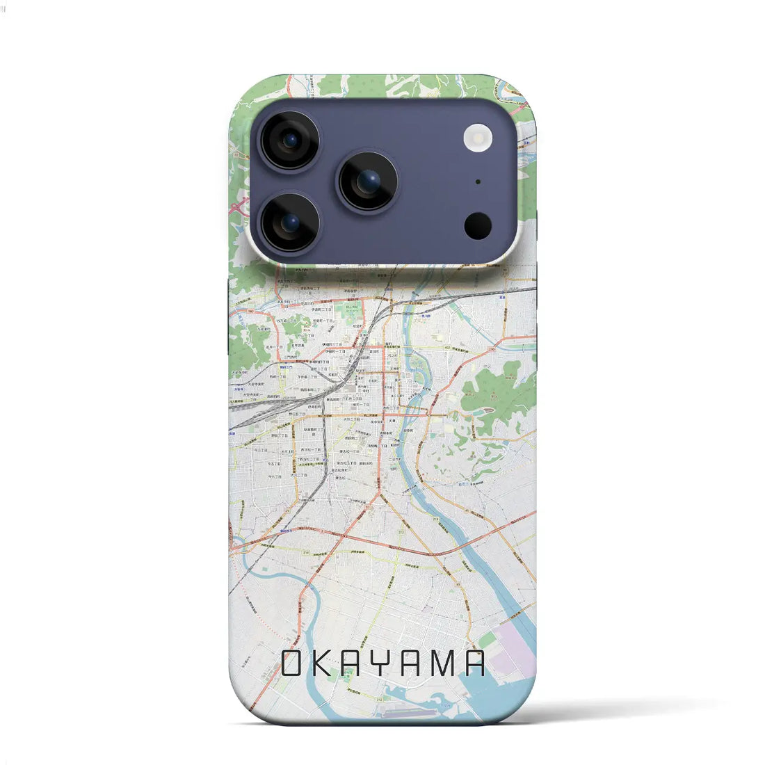 【岡山(岡山県)】地図柄iPhoneケース(バックカバータイプ)ナチュラル・iPhone 17 Pro Max 用