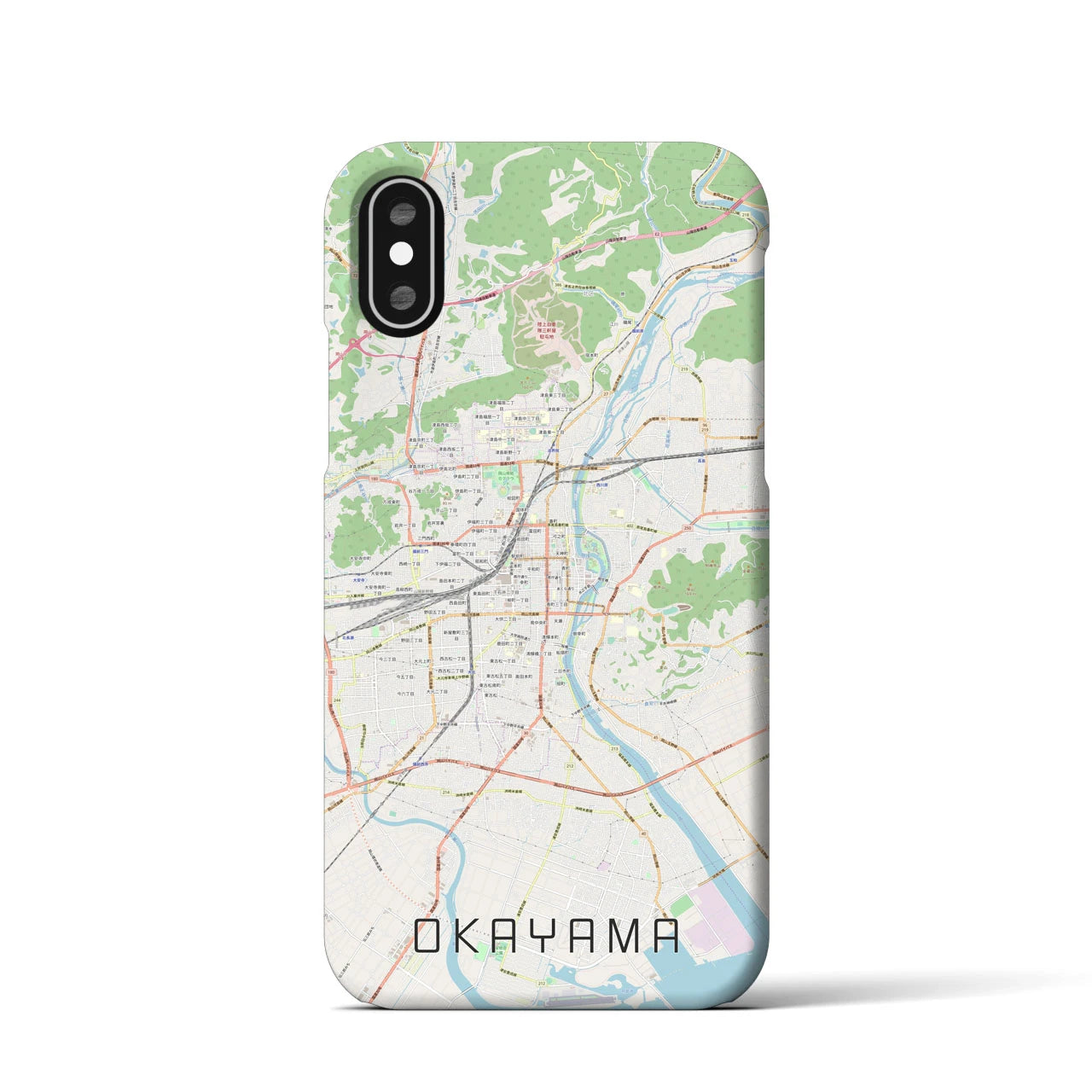 【岡山(岡山県)】地図柄iPhoneケース(バックカバータイプ)