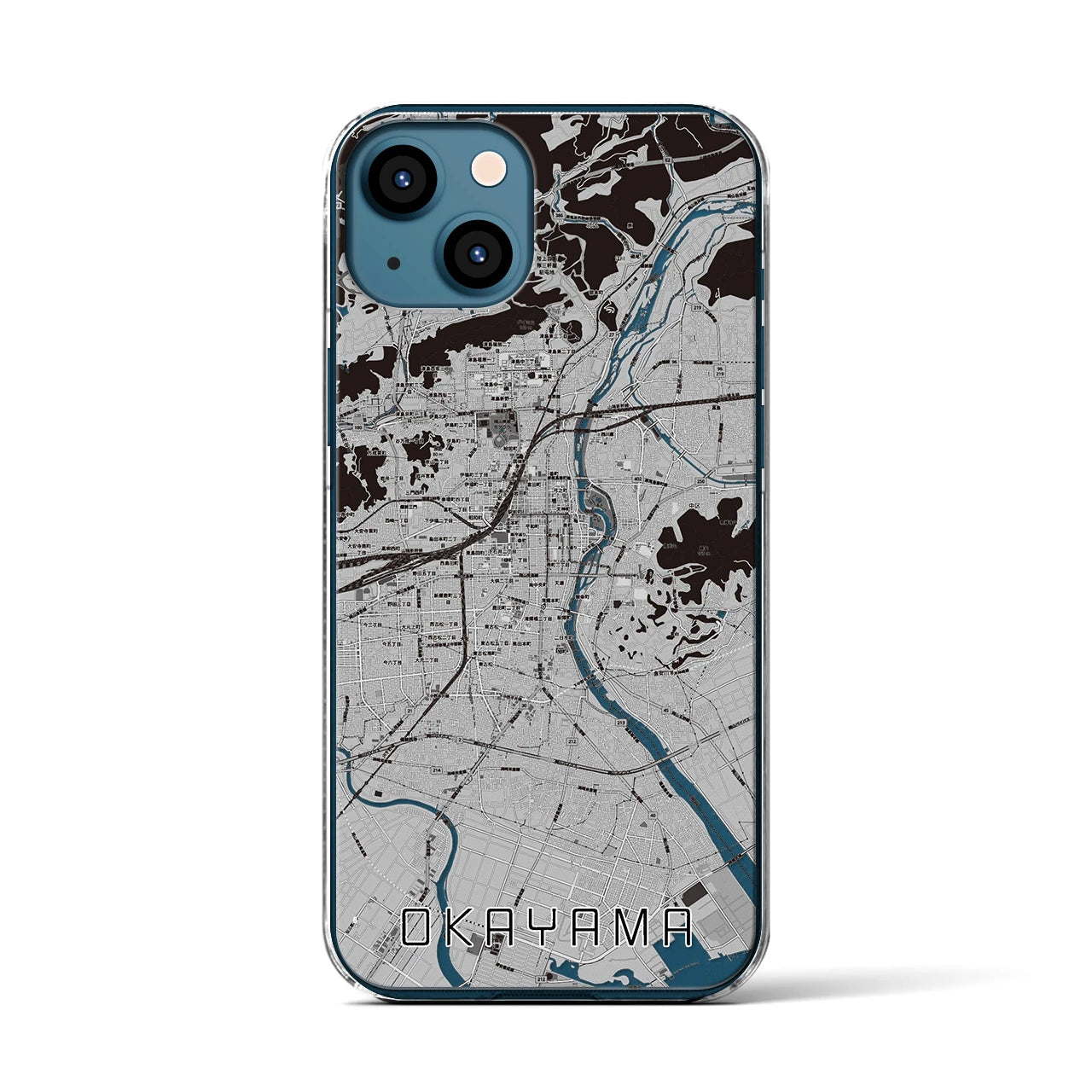 【岡山(岡山県)】地図柄iPhoneケース(クリアタイプ)