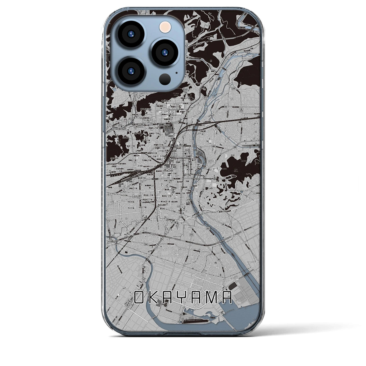 【岡山(岡山県)】地図柄iPhoneケース(クリアタイプ)