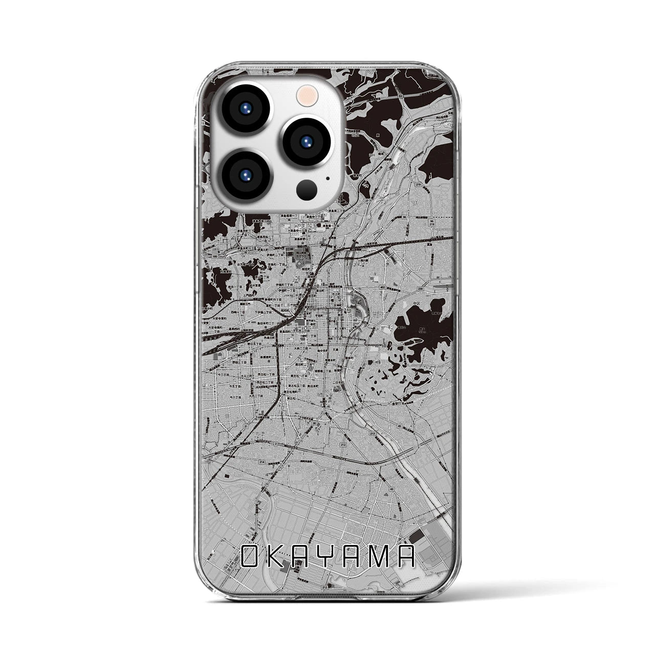 【岡山(岡山県)】地図柄iPhoneケース(クリアタイプ)