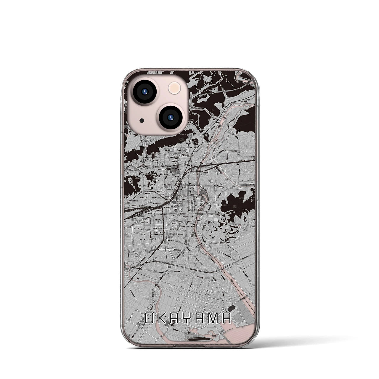 【岡山(岡山県)】地図柄iPhoneケース(クリアタイプ)