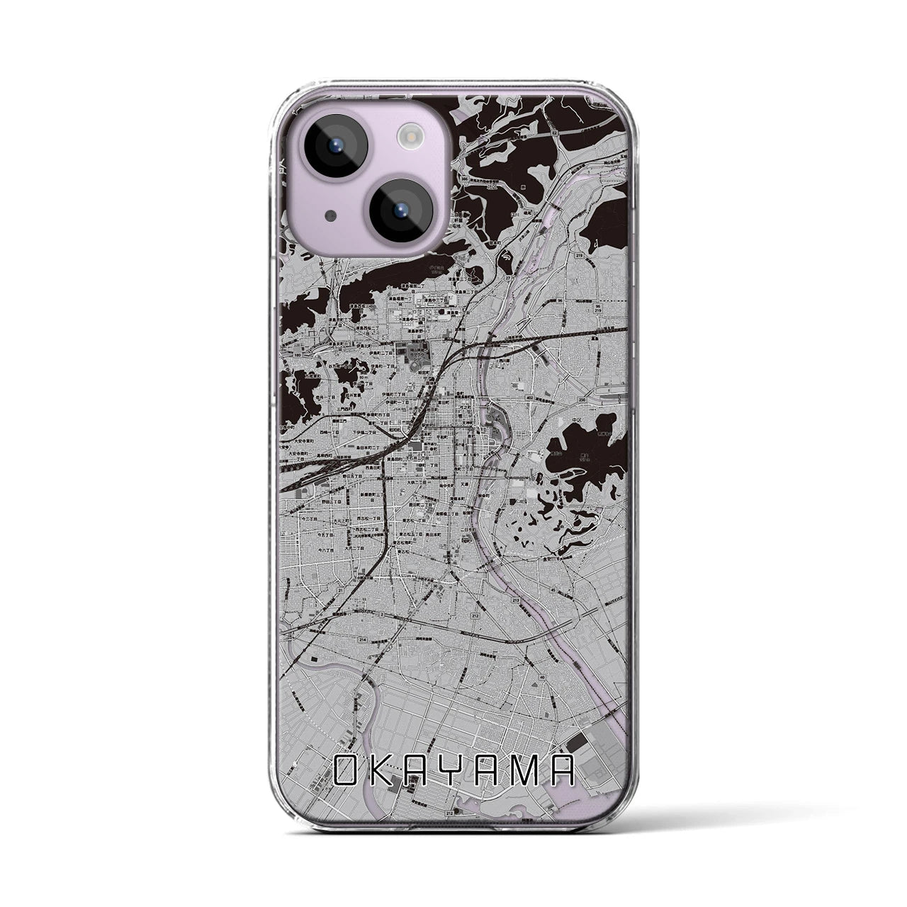 【岡山(岡山県)】地図柄iPhoneケース(クリアタイプ)