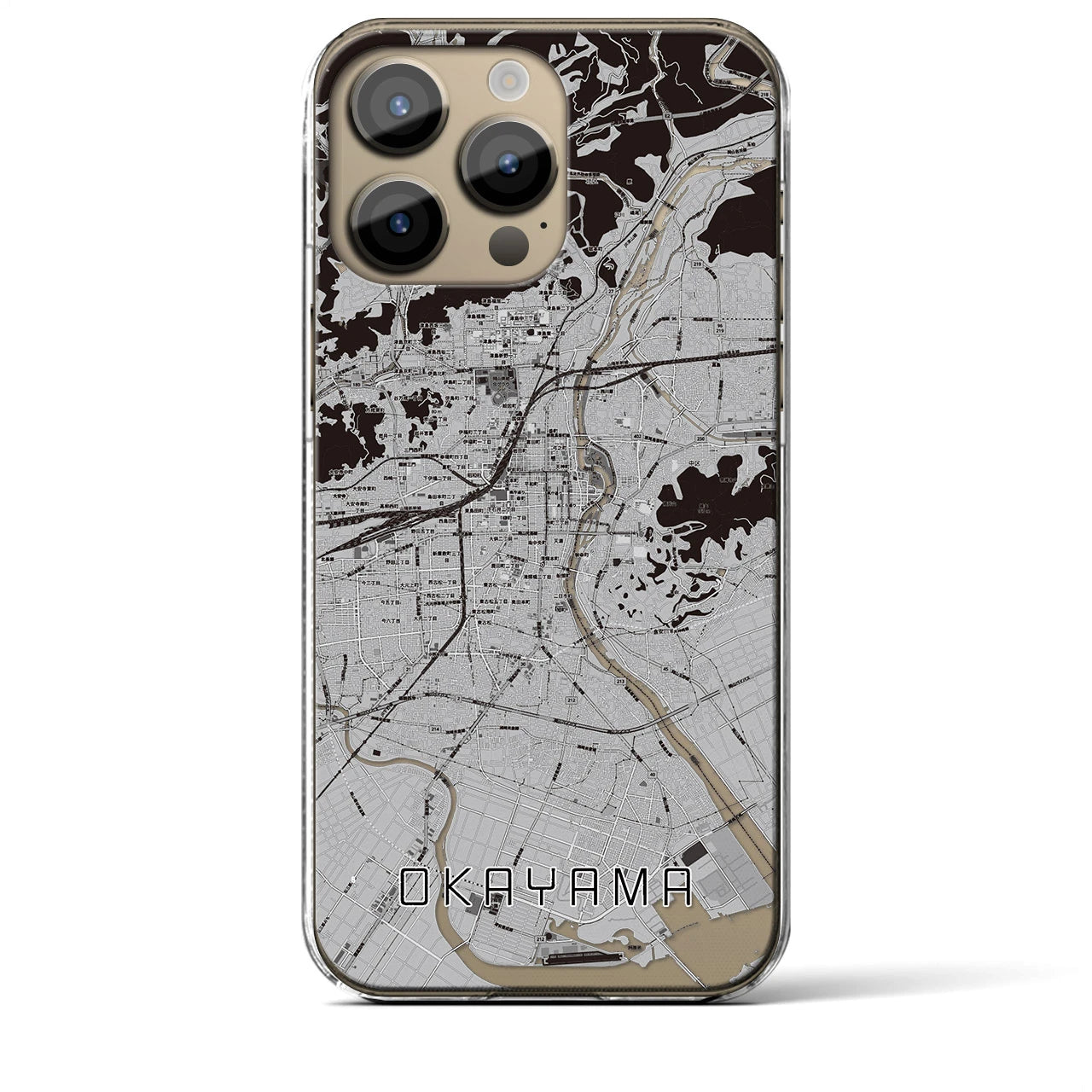 【岡山(岡山県)】地図柄iPhoneケース(クリアタイプ)