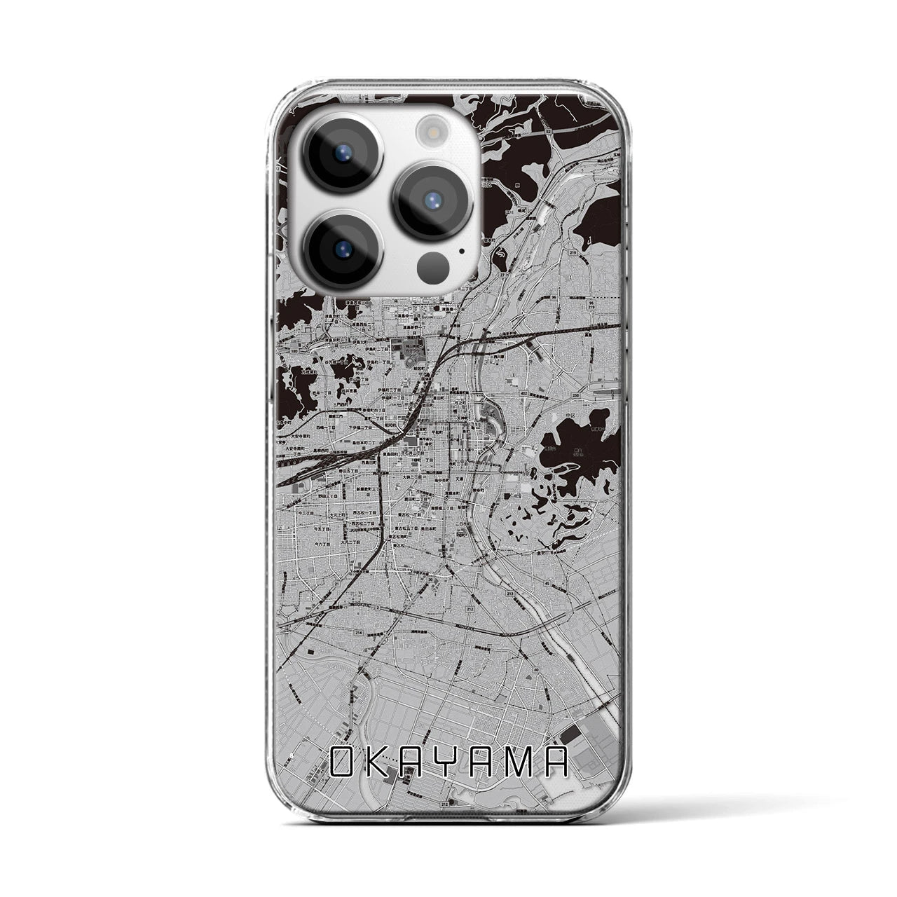【岡山(岡山県)】地図柄iPhoneケース(クリアタイプ)