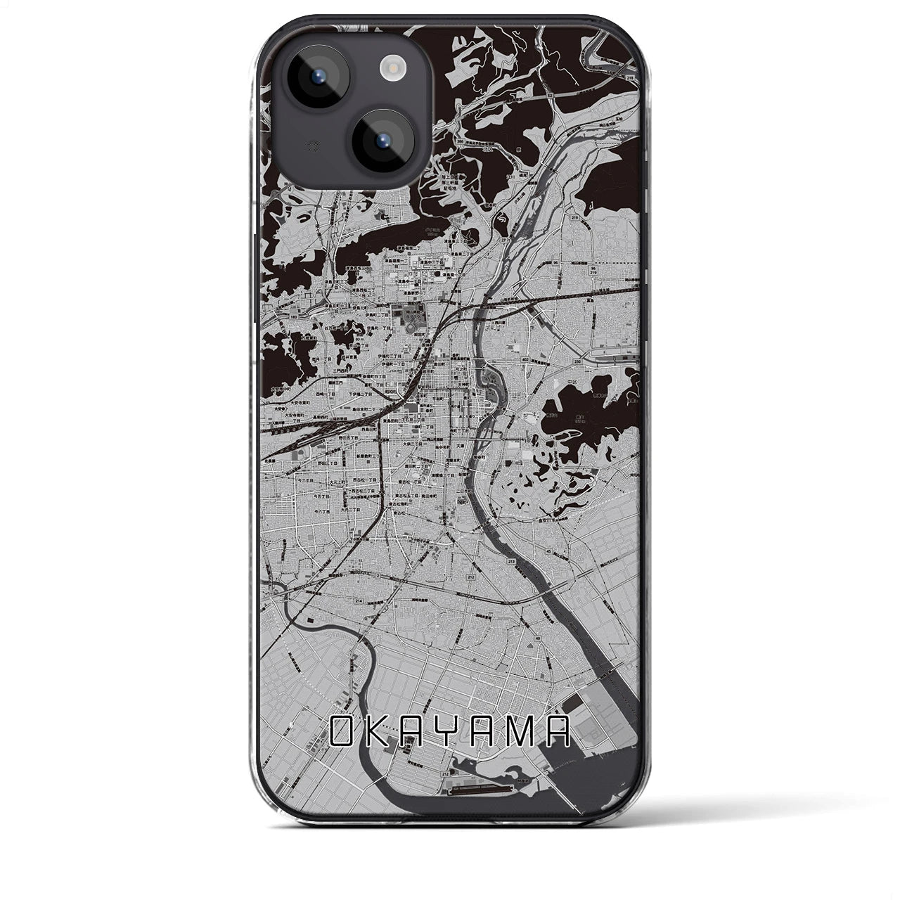 【岡山(岡山県)】地図柄iPhoneケース(クリアタイプ)