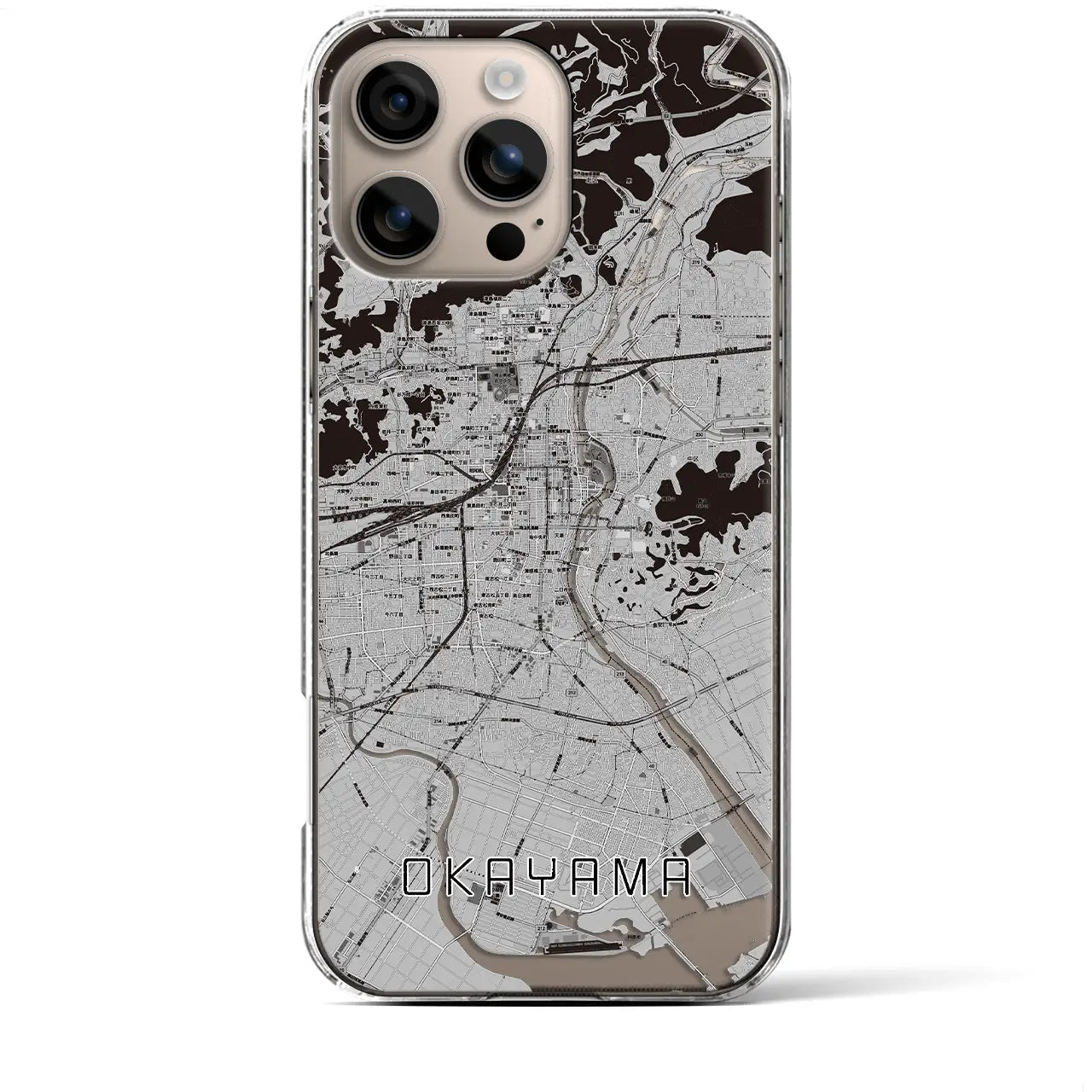 【岡山(岡山県)】地図柄iPhoneケース(クリアタイプ)
