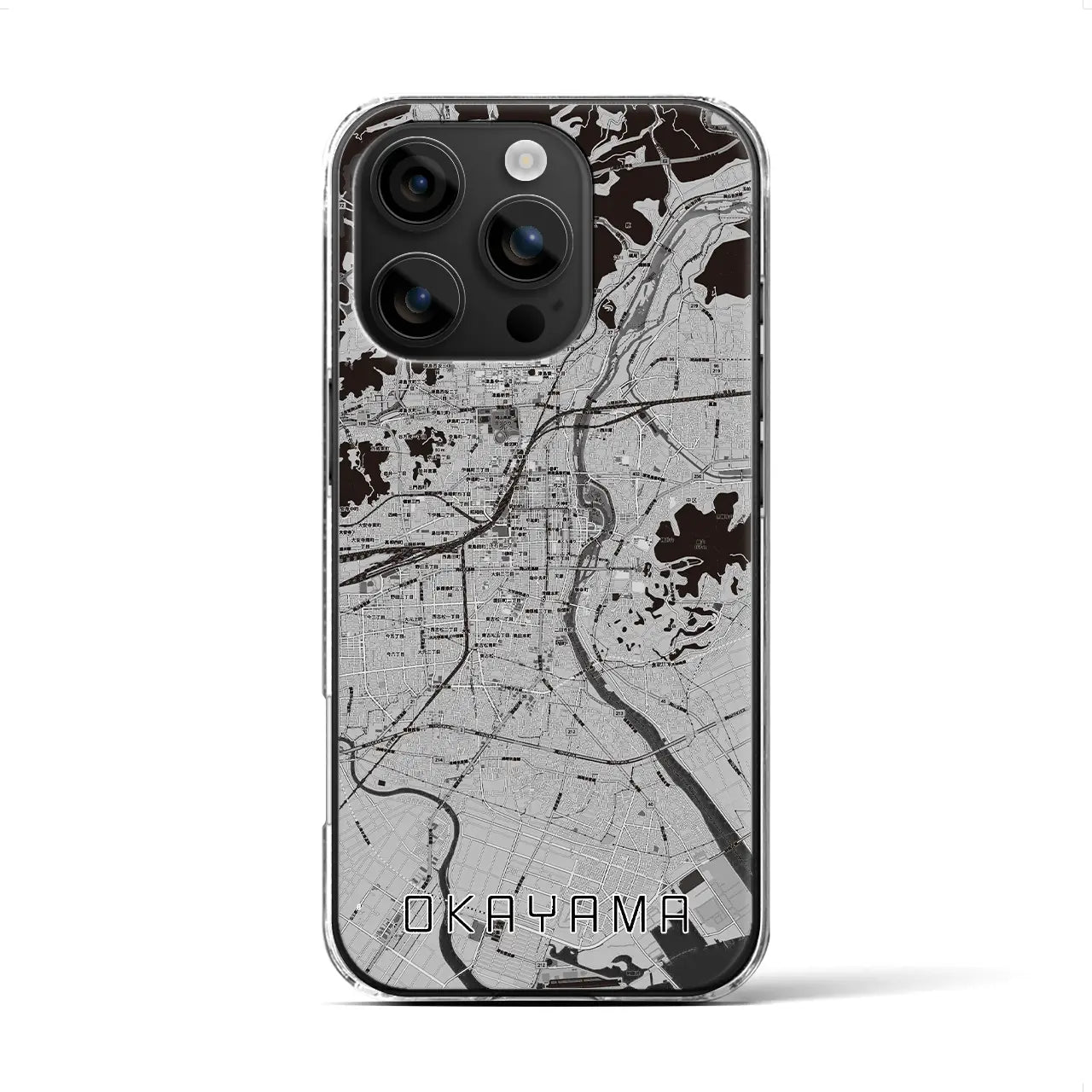 【岡山(岡山県)】地図柄iPhoneケース(クリアタイプ)