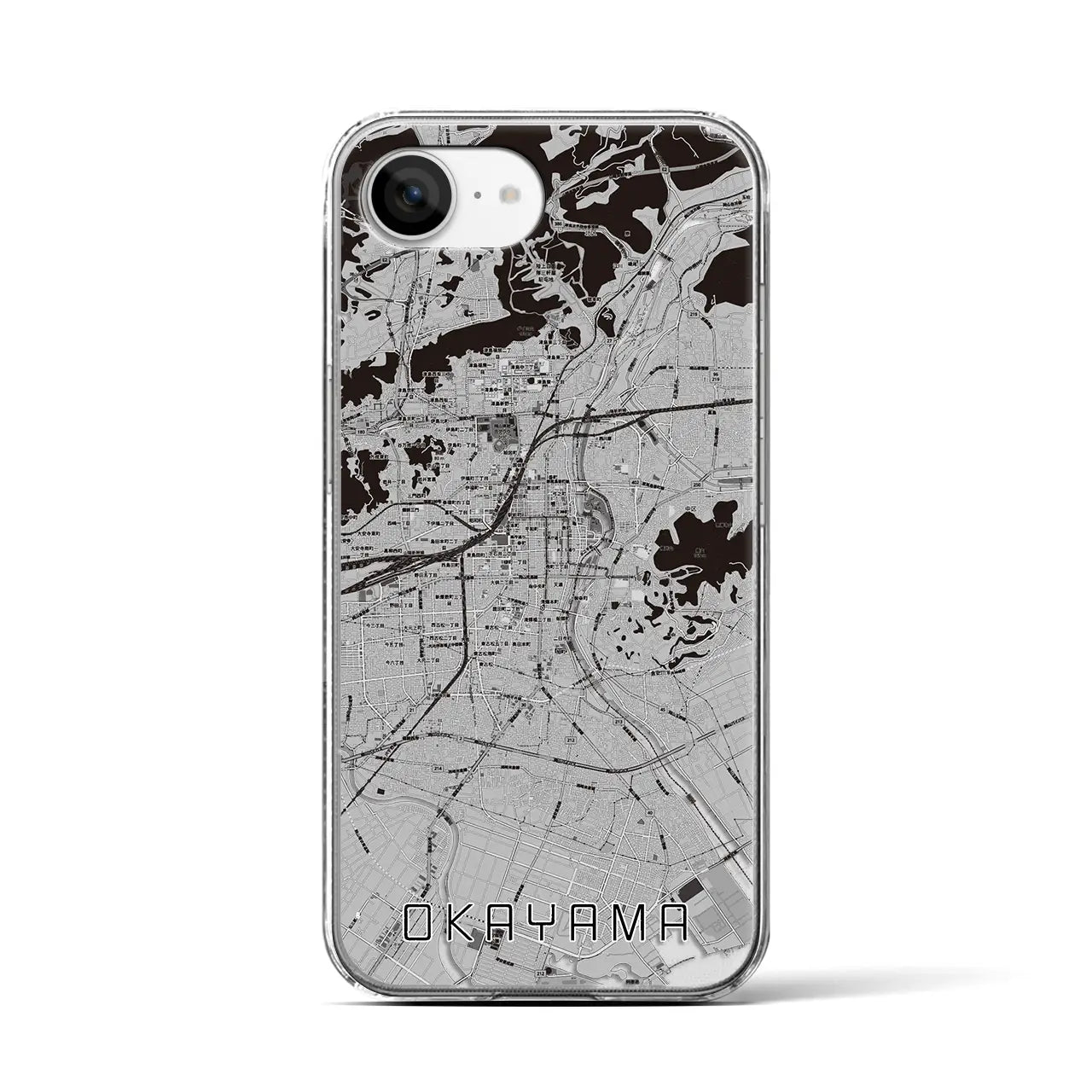 【岡山(岡山県)】地図柄iPhoneケース(クリアタイプ)