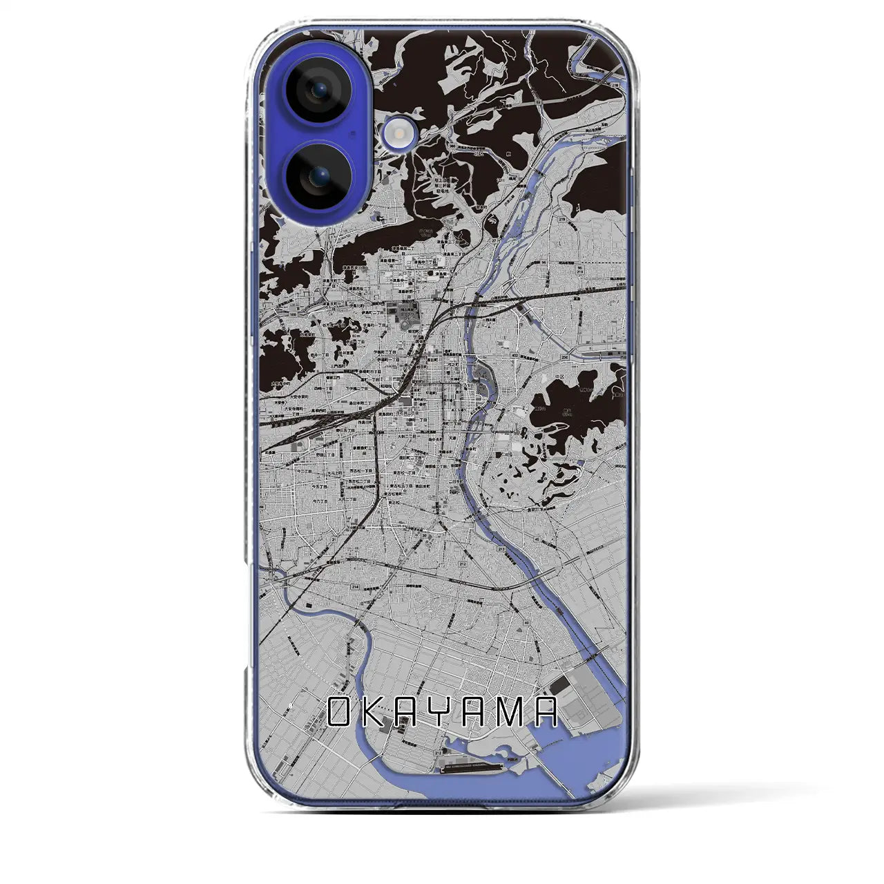 【岡山(岡山県)】地図柄iPhoneケース(クリアタイプ)