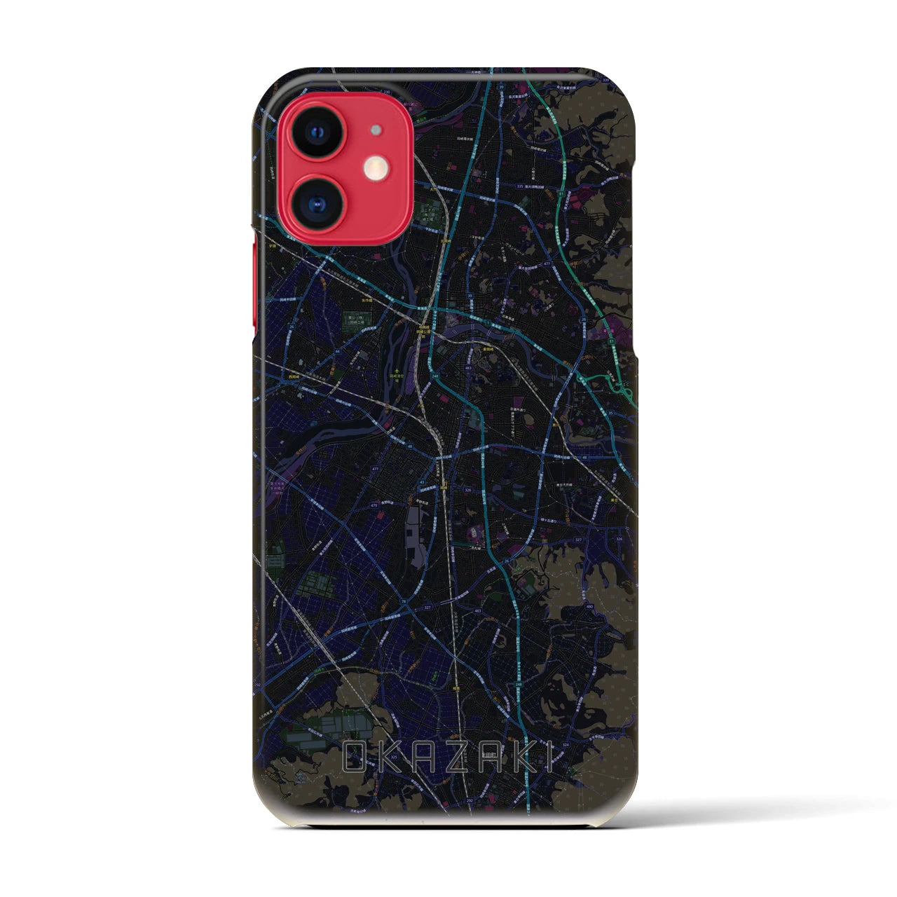【岡崎(愛知県)】地図柄iPhoneケース(バックカバータイプ)