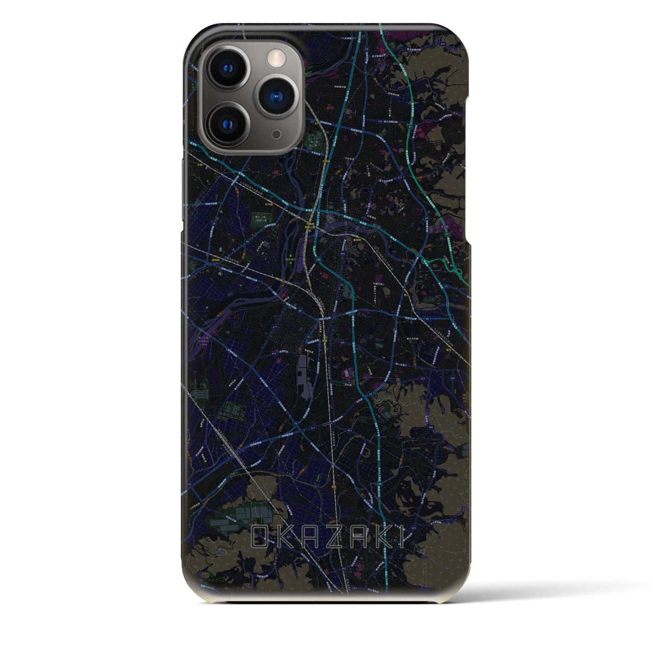 【岡崎(愛知県)】地図柄iPhoneケース(バックカバータイプ)