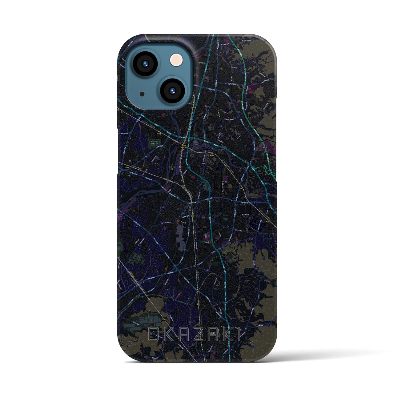 【岡崎(愛知県)】地図柄iPhoneケース(バックカバータイプ)