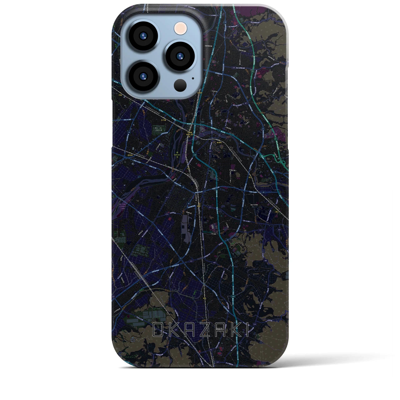 【岡崎(愛知県)】地図柄iPhoneケース(バックカバータイプ)