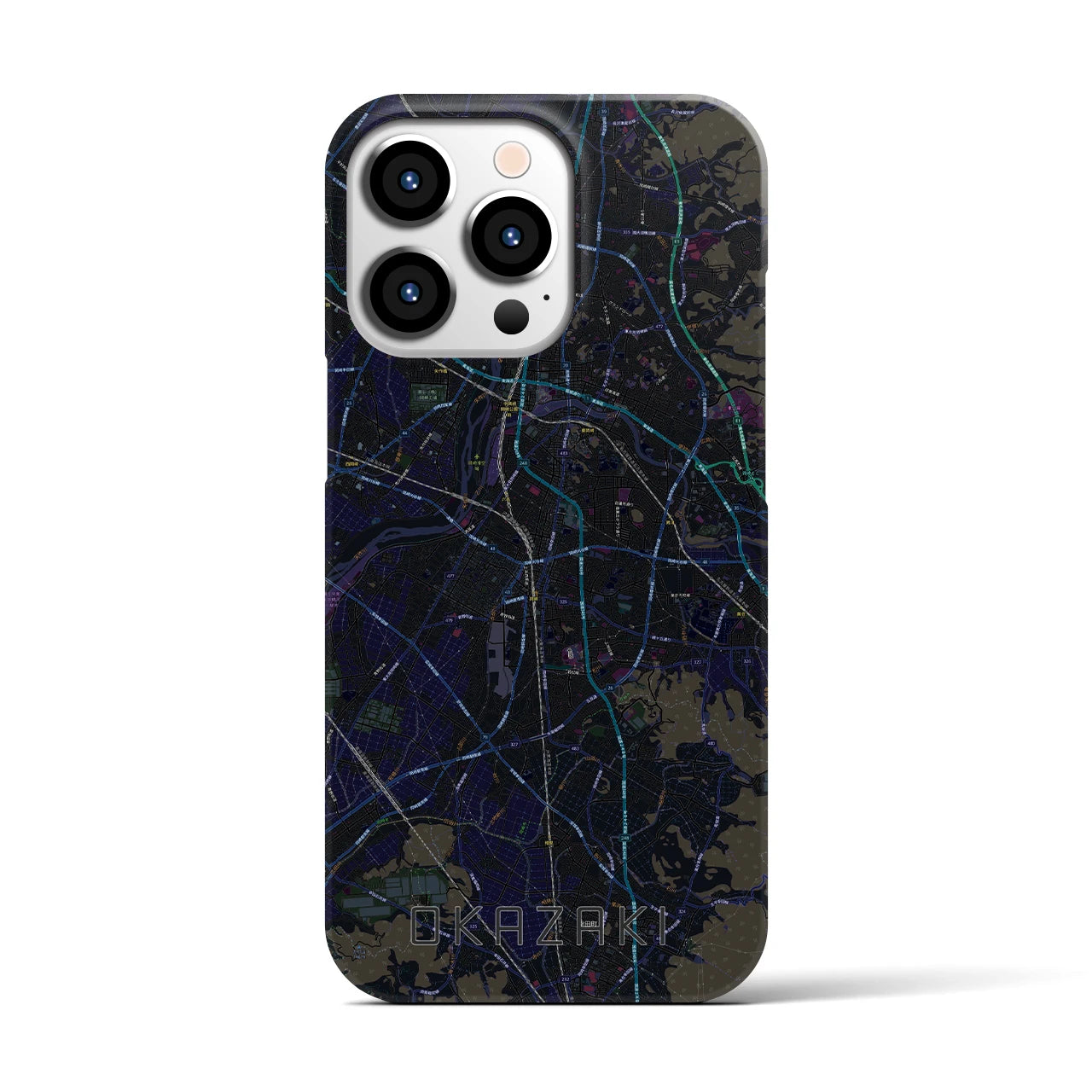 【岡崎(愛知県)】地図柄iPhoneケース(バックカバータイプ)