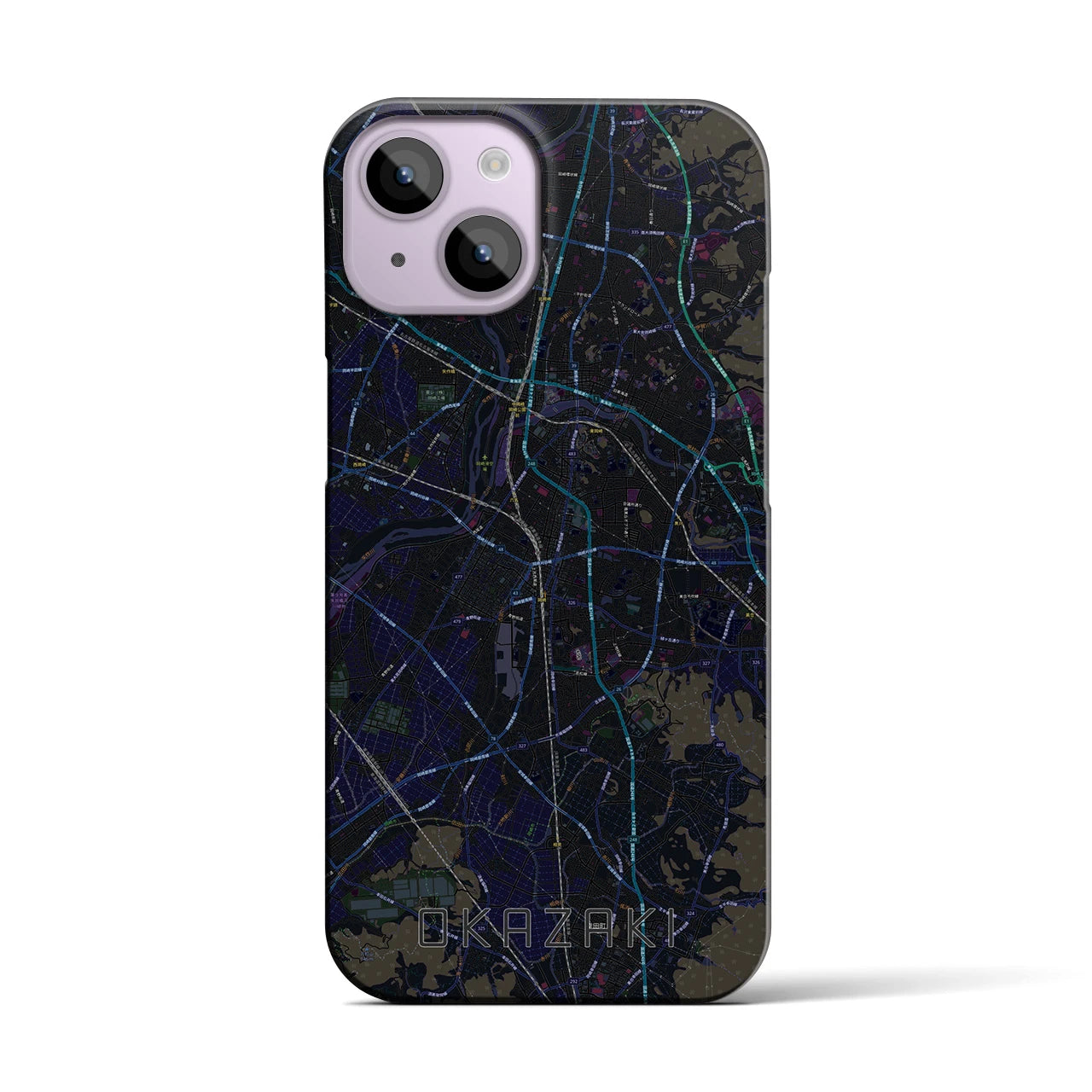 【岡崎(愛知県)】地図柄iPhoneケース(バックカバータイプ)