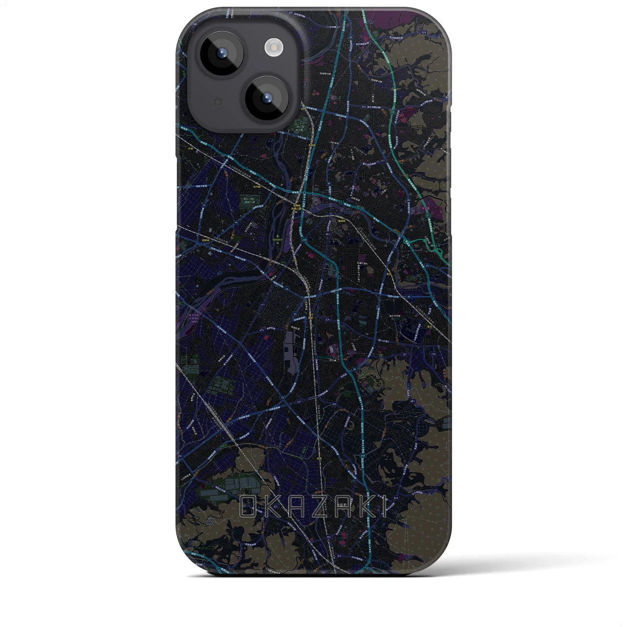 【岡崎(愛知県)】地図柄iPhoneケース(バックカバータイプ)
