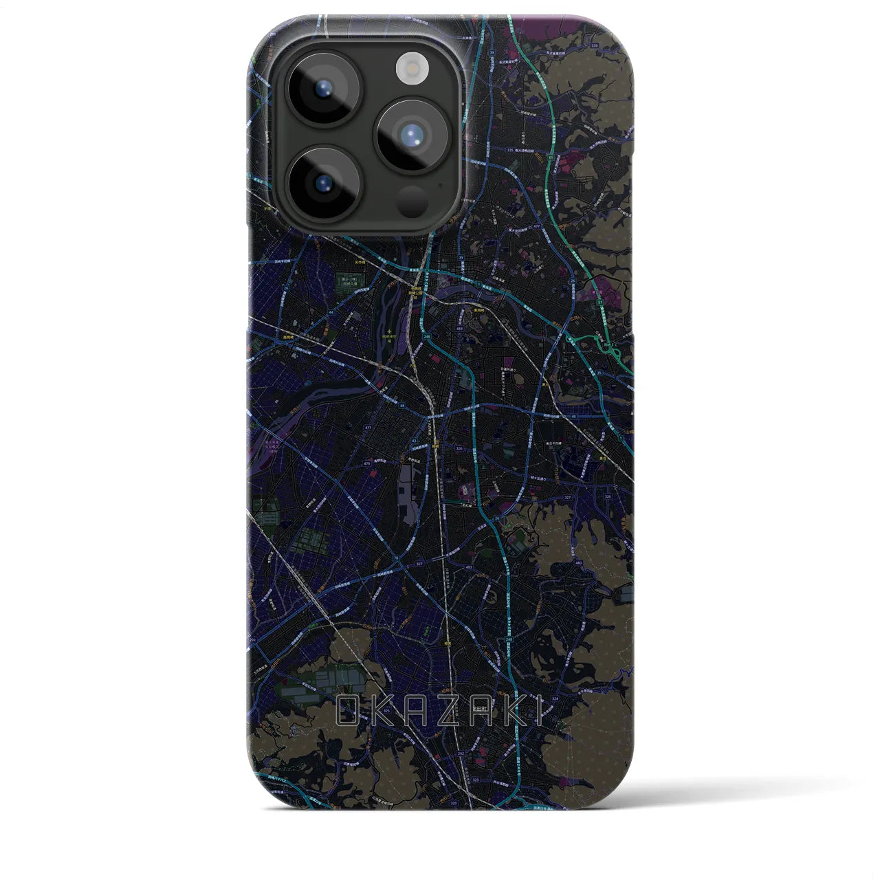 【岡崎(愛知県)】地図柄iPhoneケース(バックカバータイプ)