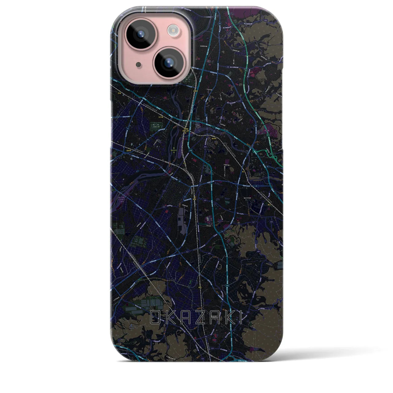 【岡崎(愛知県)】地図柄iPhoneケース(バックカバータイプ)