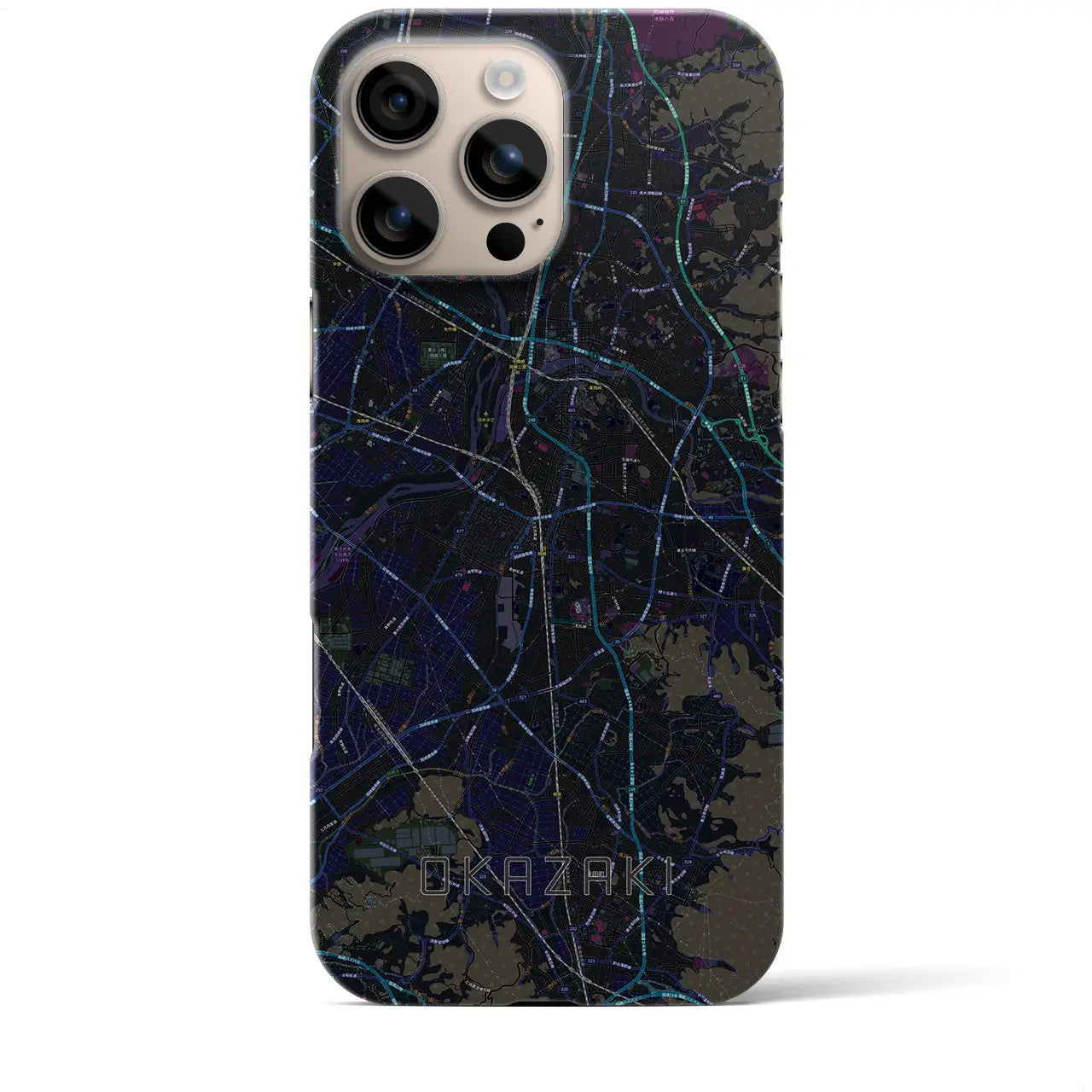【岡崎(愛知県)】地図柄iPhoneケース(バックカバータイプ)