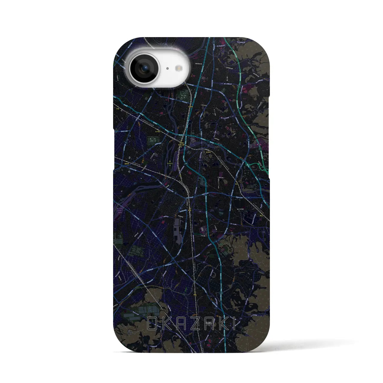 【岡崎(愛知県)】地図柄iPhoneケース(バックカバータイプ)