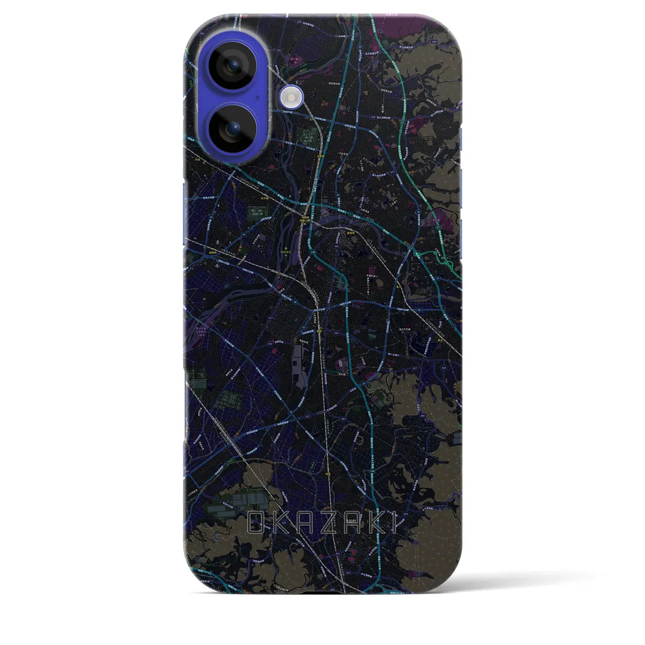 【岡崎(愛知県)】地図柄iPhoneケース(バックカバータイプ)